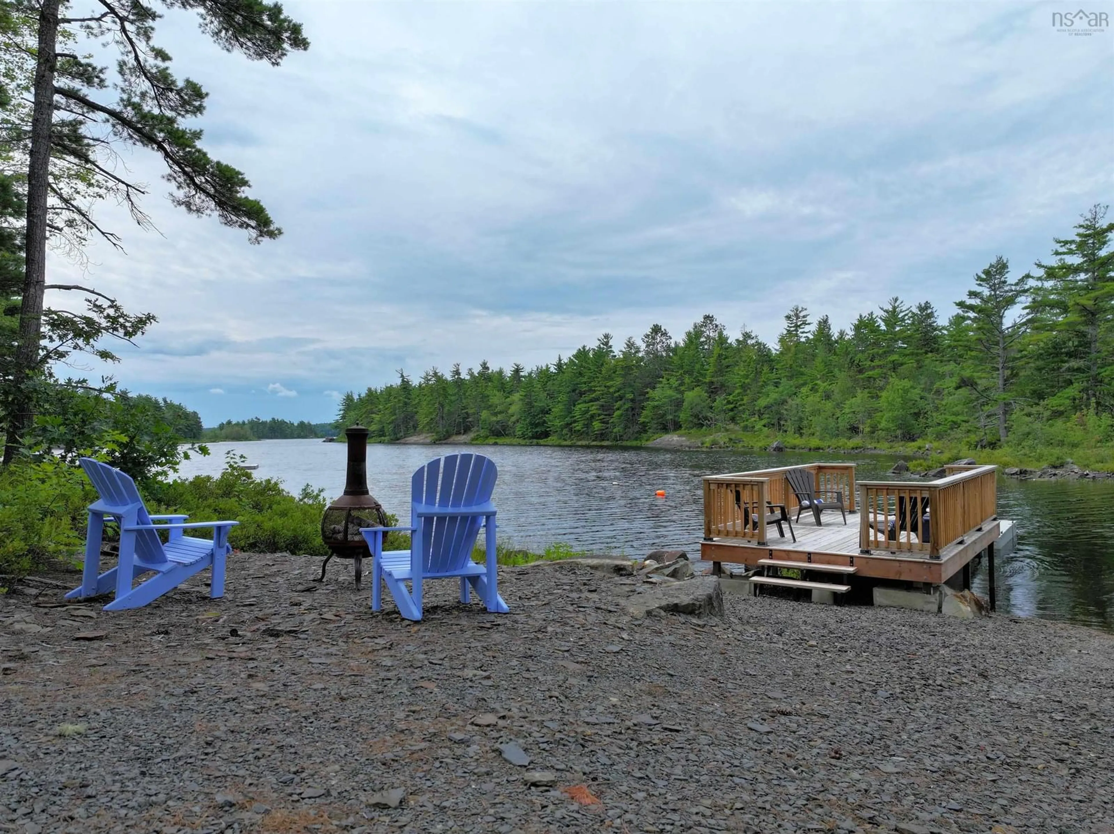 Patio, water/lake/river/ocean view for 89 Mint Brook Rd, Molega North Nova Scotia B0T 1X0