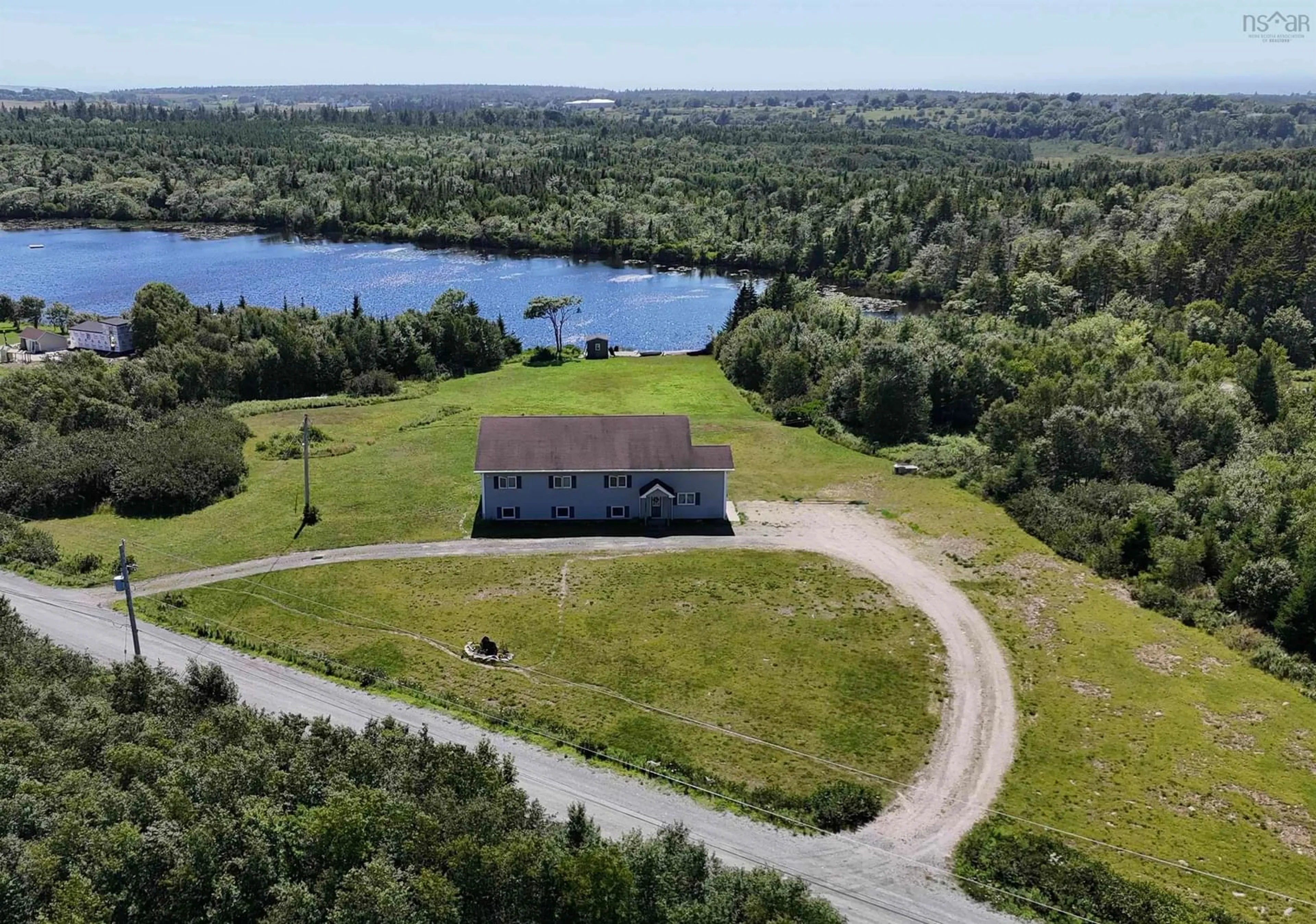 A pic from outside/outdoor area/front of a property/back of a property/a pic from drone, water/lake/river/ocean view for 139 Twin Lakes Rd, Richmond Nova Scotia B5A 5L4
