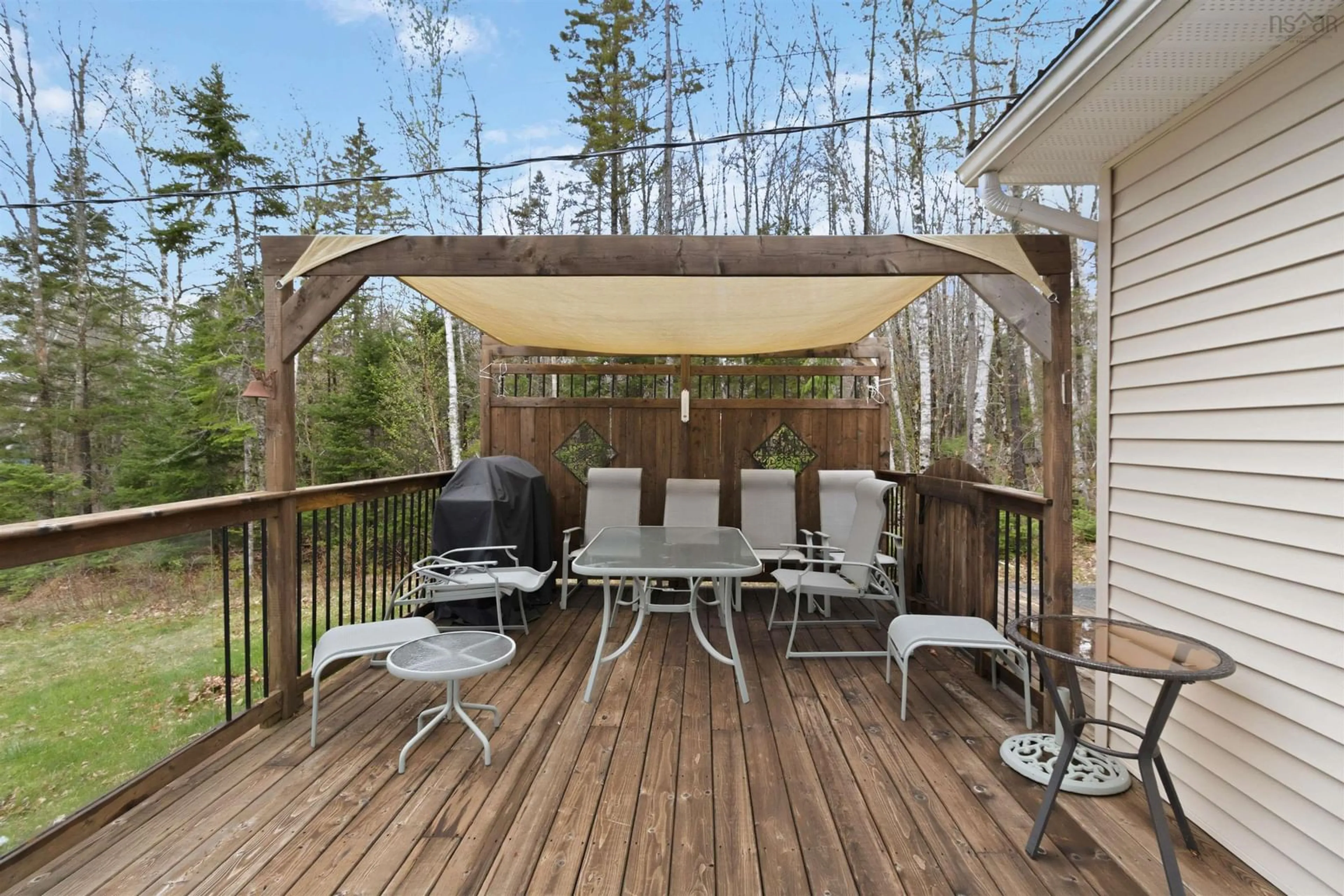 Patio, forest/trees view for 630 Elmwood Exten, Barss Corner Nova Scotia B0R 1A0