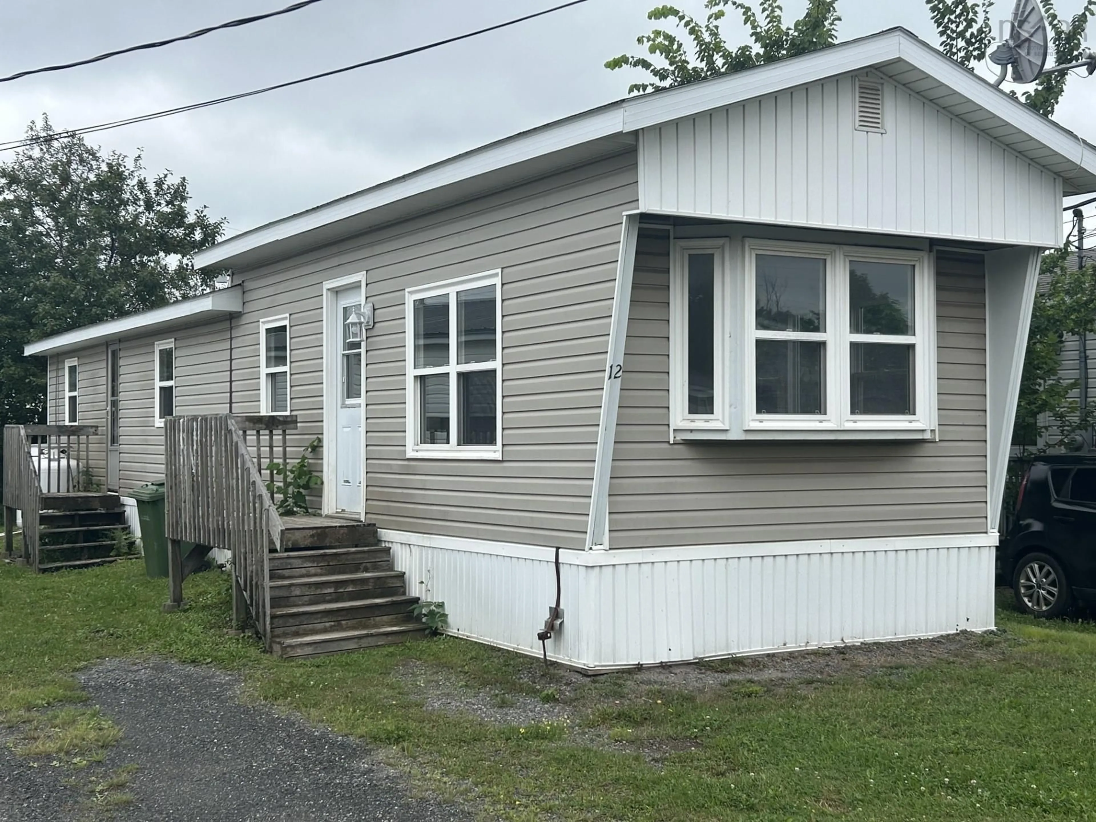 Home with vinyl exterior material, street for 12 Twin Rivers Trailer Crt, Stellarton Nova Scotia B0K 1S0