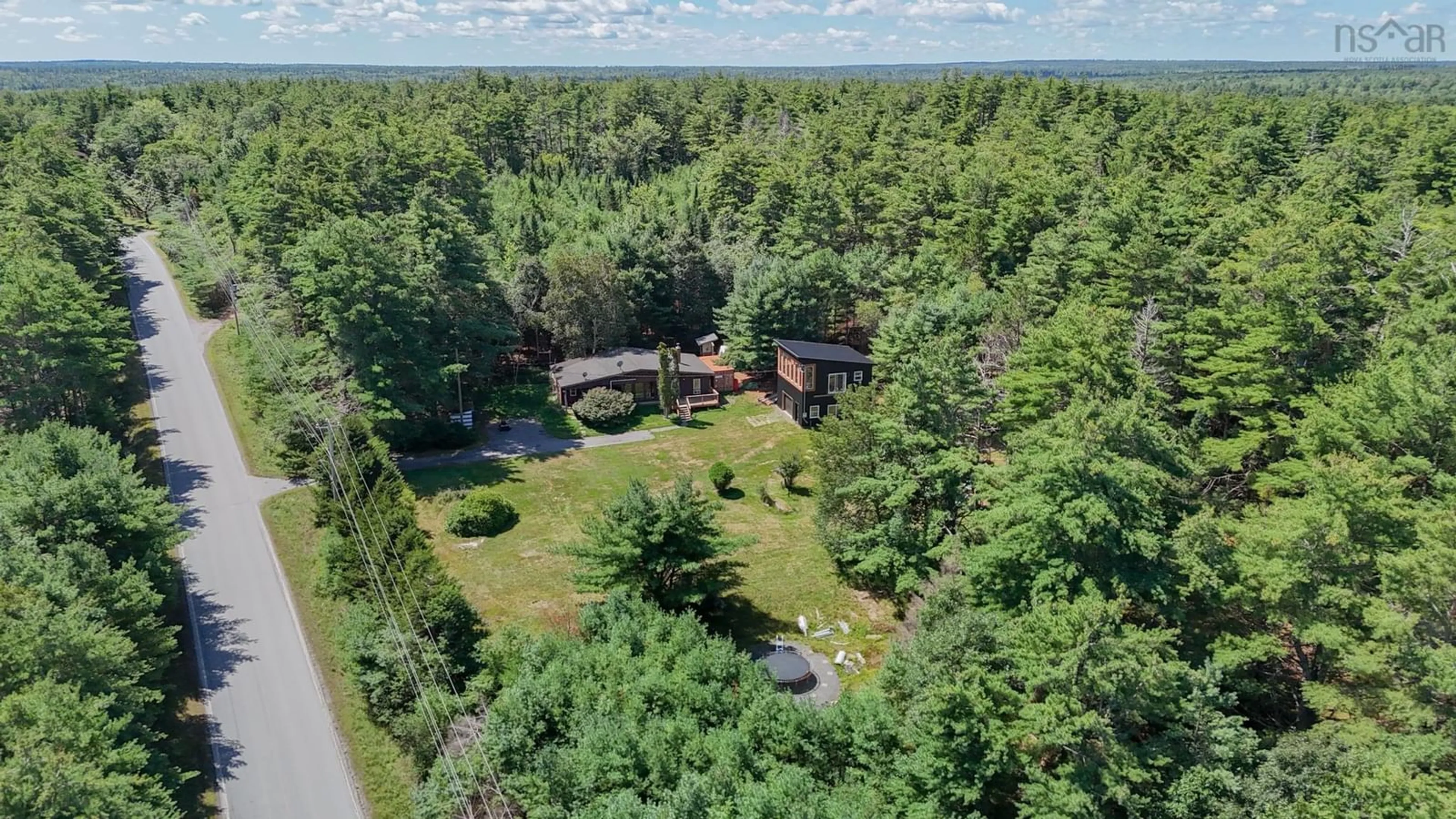 A pic from outside/outdoor area/front of a property/back of a property/a pic from drone, forest/trees view for 5202 Highway 210, Greenfield Nova Scotia B0T 1E0