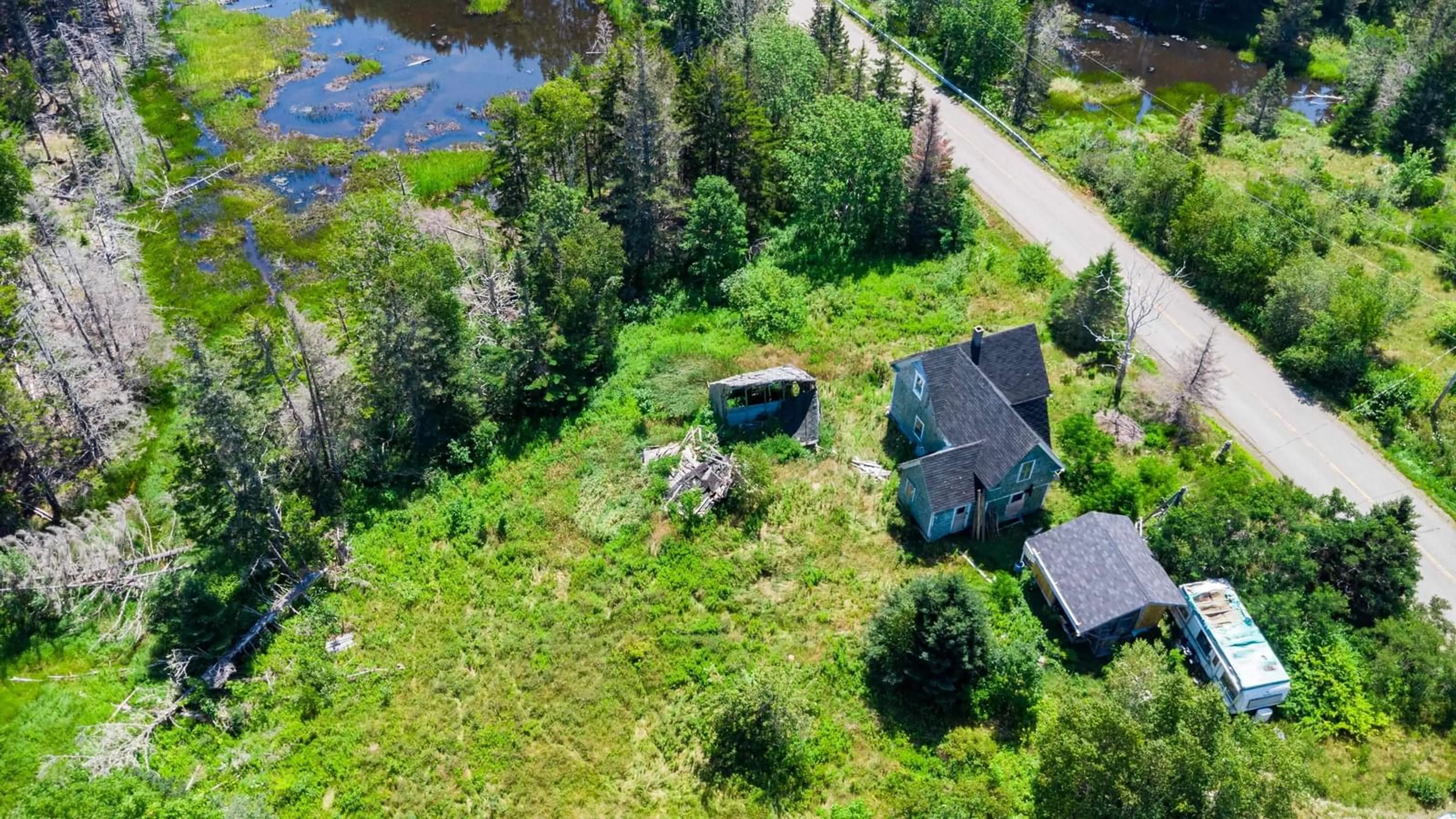 A pic from outside/outdoor area/front of a property/back of a property/a pic from drone, water/lake/river/ocean view for 145 North Range Cross Road, Barton Nova Scotia B0W 1H0