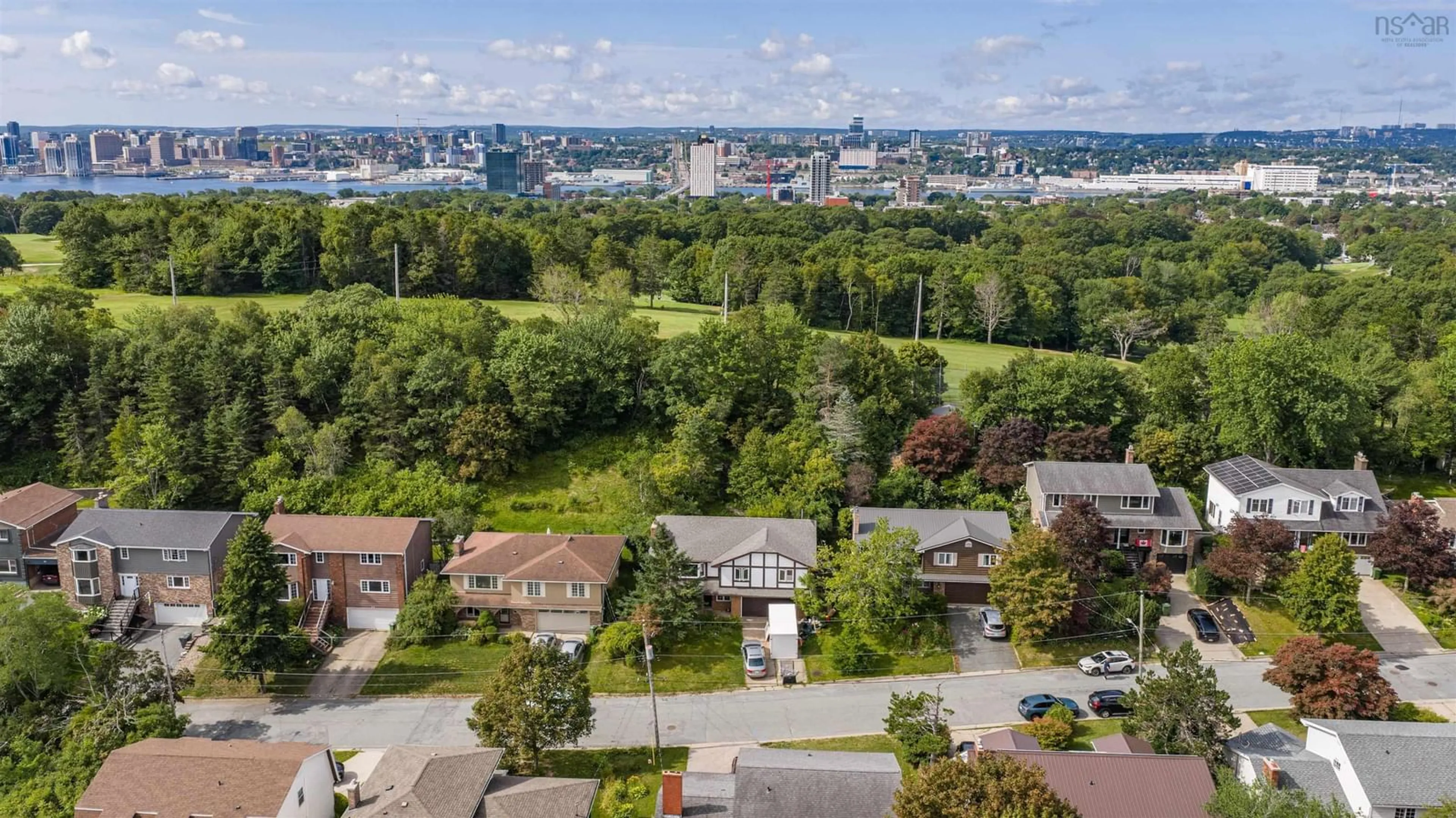 A pic from outside/outdoor area/front of a property/back of a property/a pic from drone, city buildings view from balcony for 47 Forest Rd, Dartmouth Nova Scotia B2Y 4G5