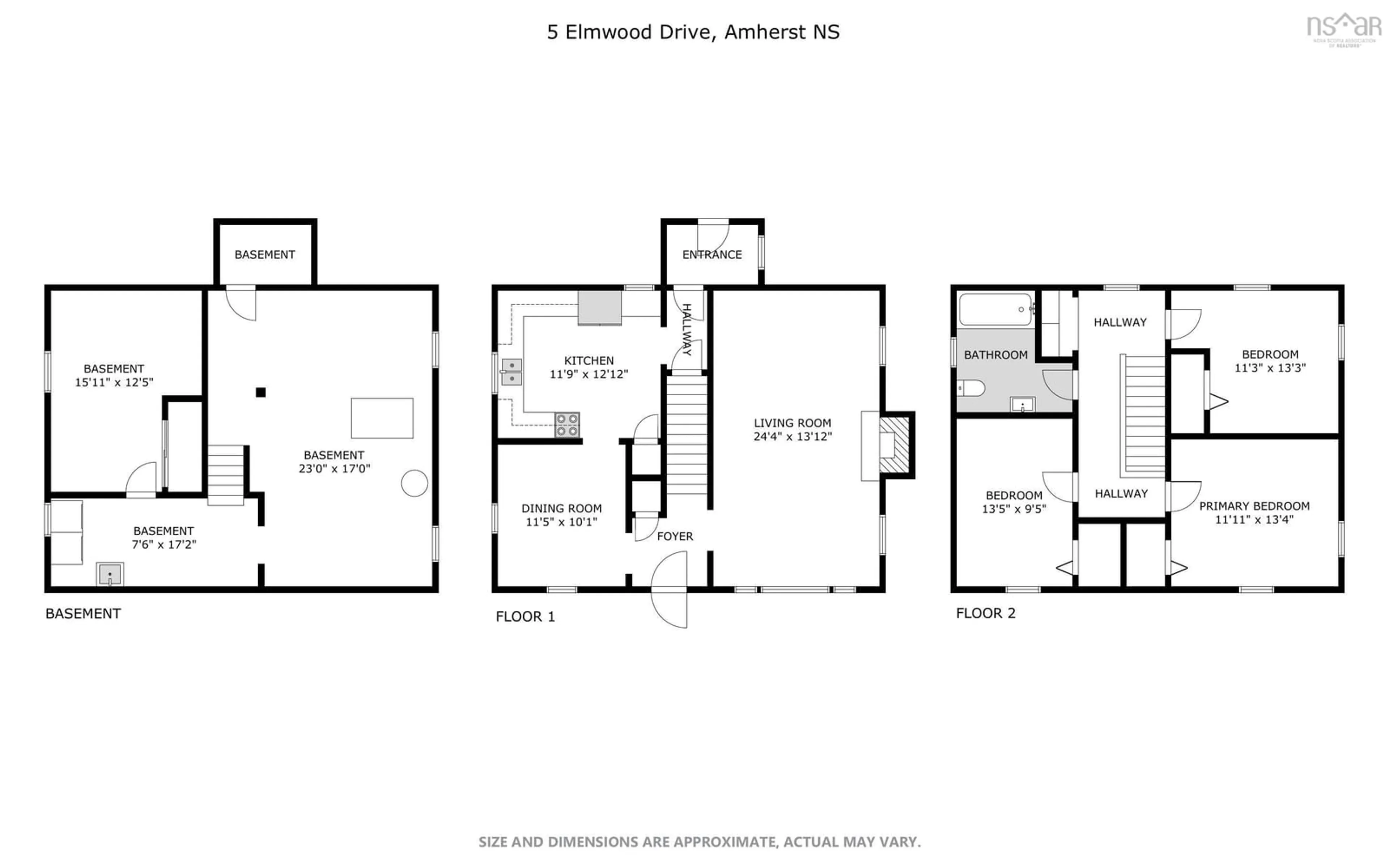 Floor plan for 5 Elmwood Dr, Amherst Nova Scotia B4H 2G5