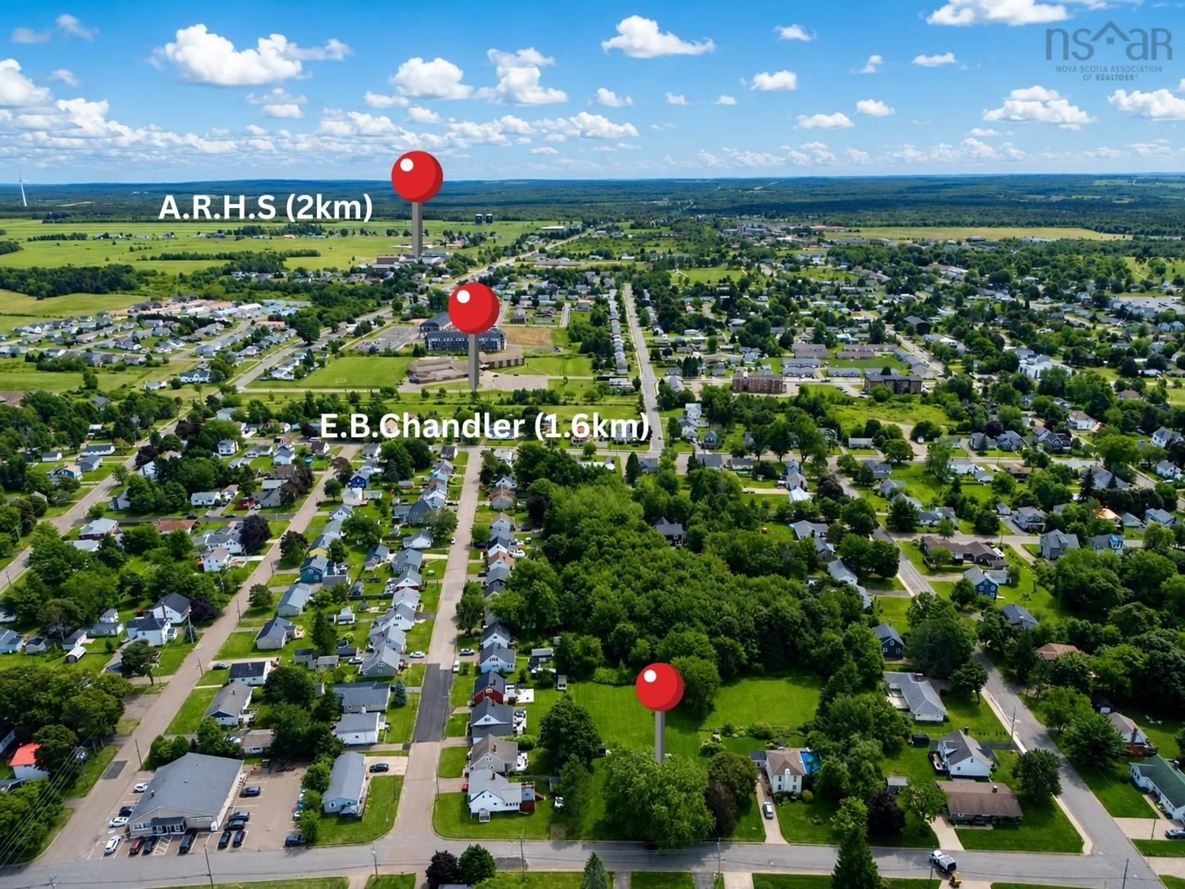 A pic from outside/outdoor area/front of a property/back of a property/a pic from drone, street for 5 Elmwood Dr, Amherst Nova Scotia B4H 2G5