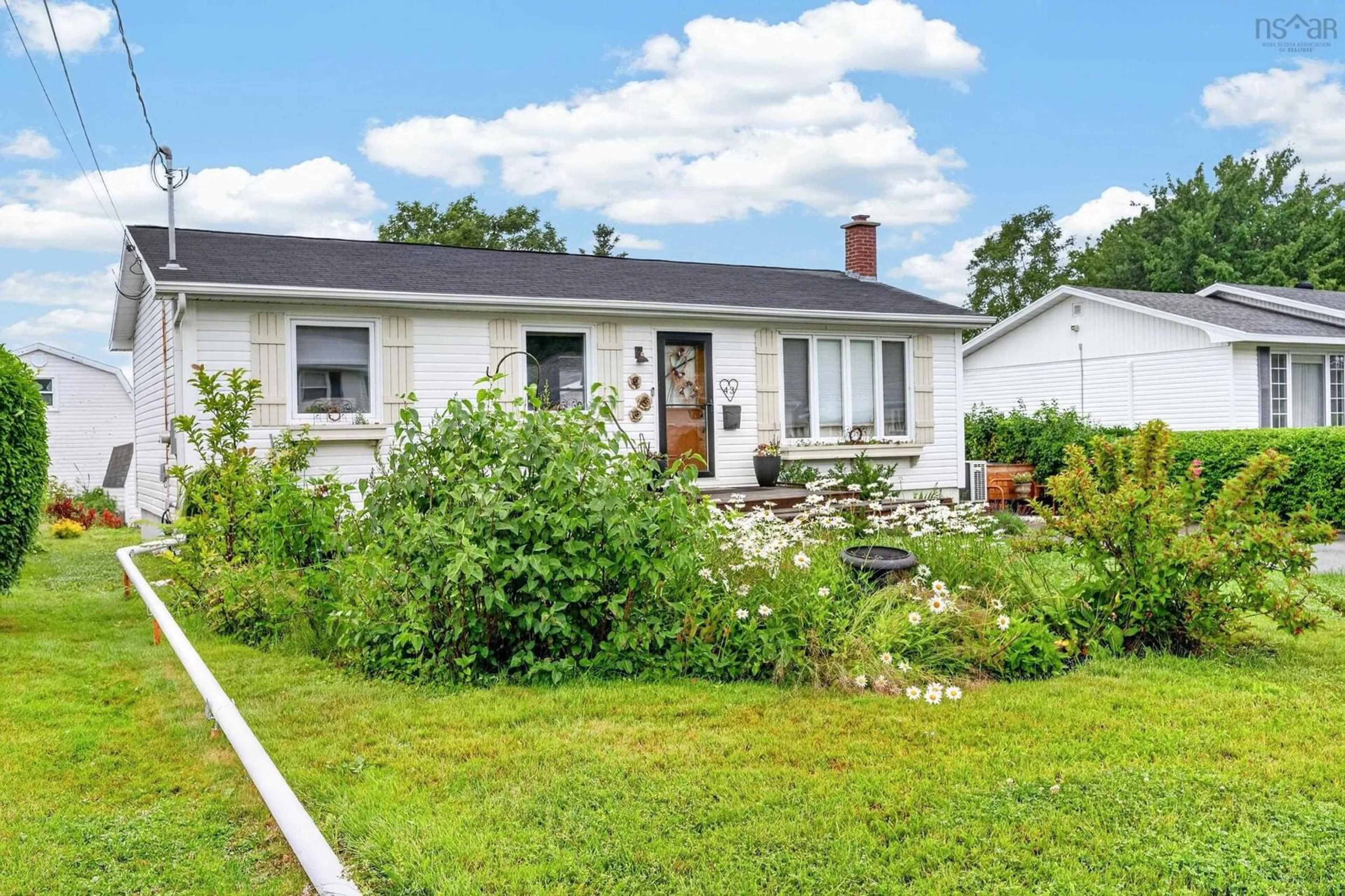 Home with vinyl exterior material, street for 43 Ranna Dr, Sydney Nova Scotia B1P 3Y5
