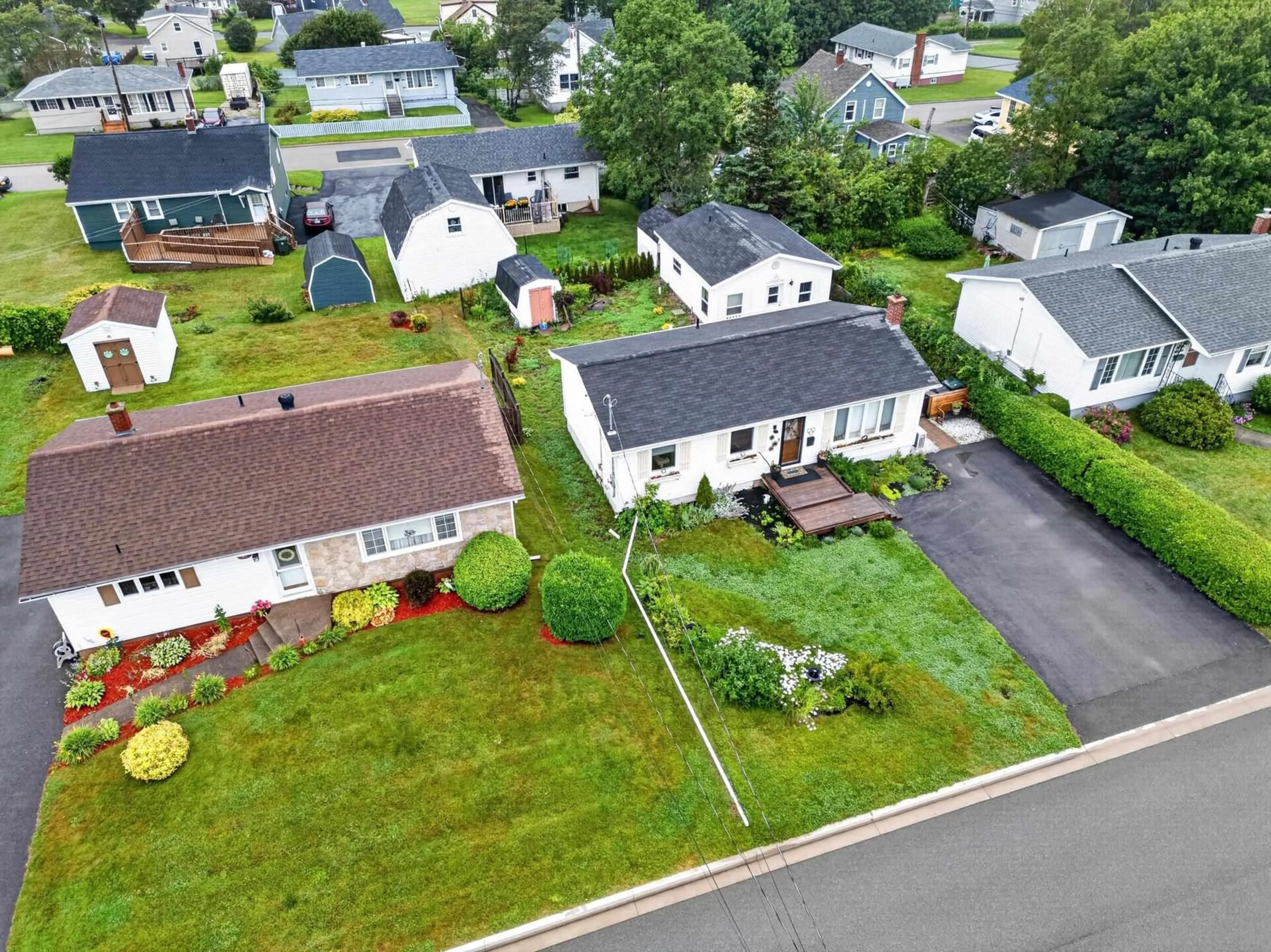 A pic from outside/outdoor area/front of a property/back of a property/a pic from drone, street for 43 Ranna Dr, Sydney Nova Scotia B1P 3Y5