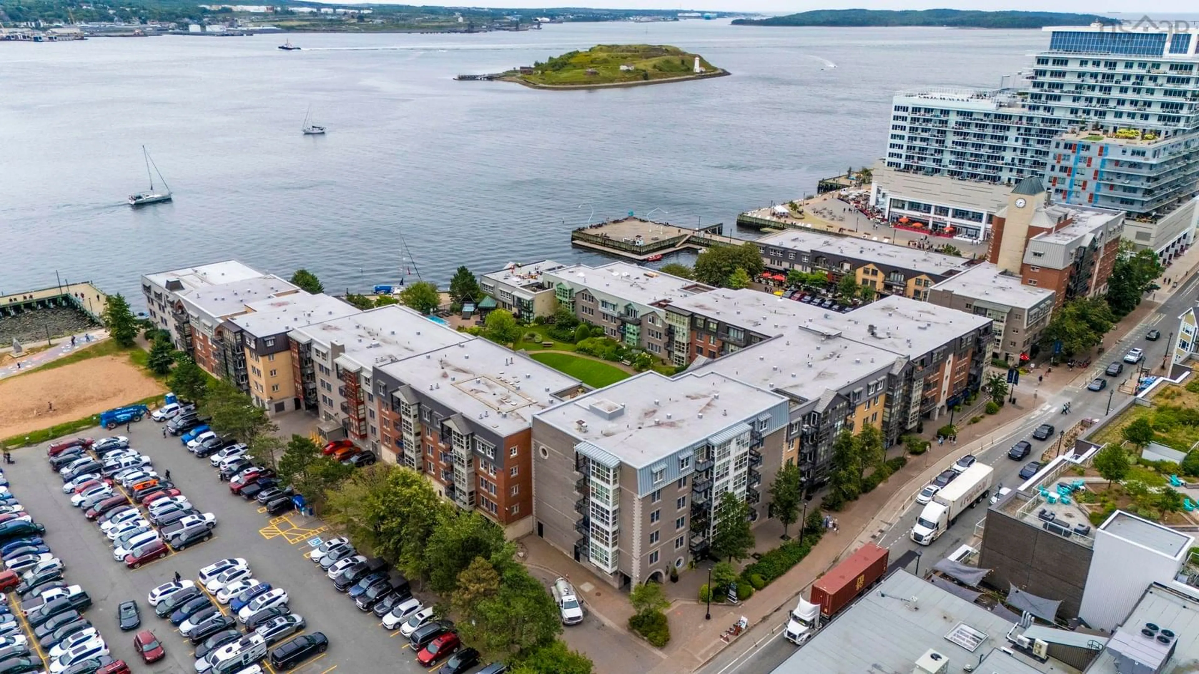 A pic from outside/outdoor area/front of a property/back of a property/a pic from drone, water/lake/river/ocean view for 1479 Lower Water St #315, Halifax Nova Scotia B3J 3Z3