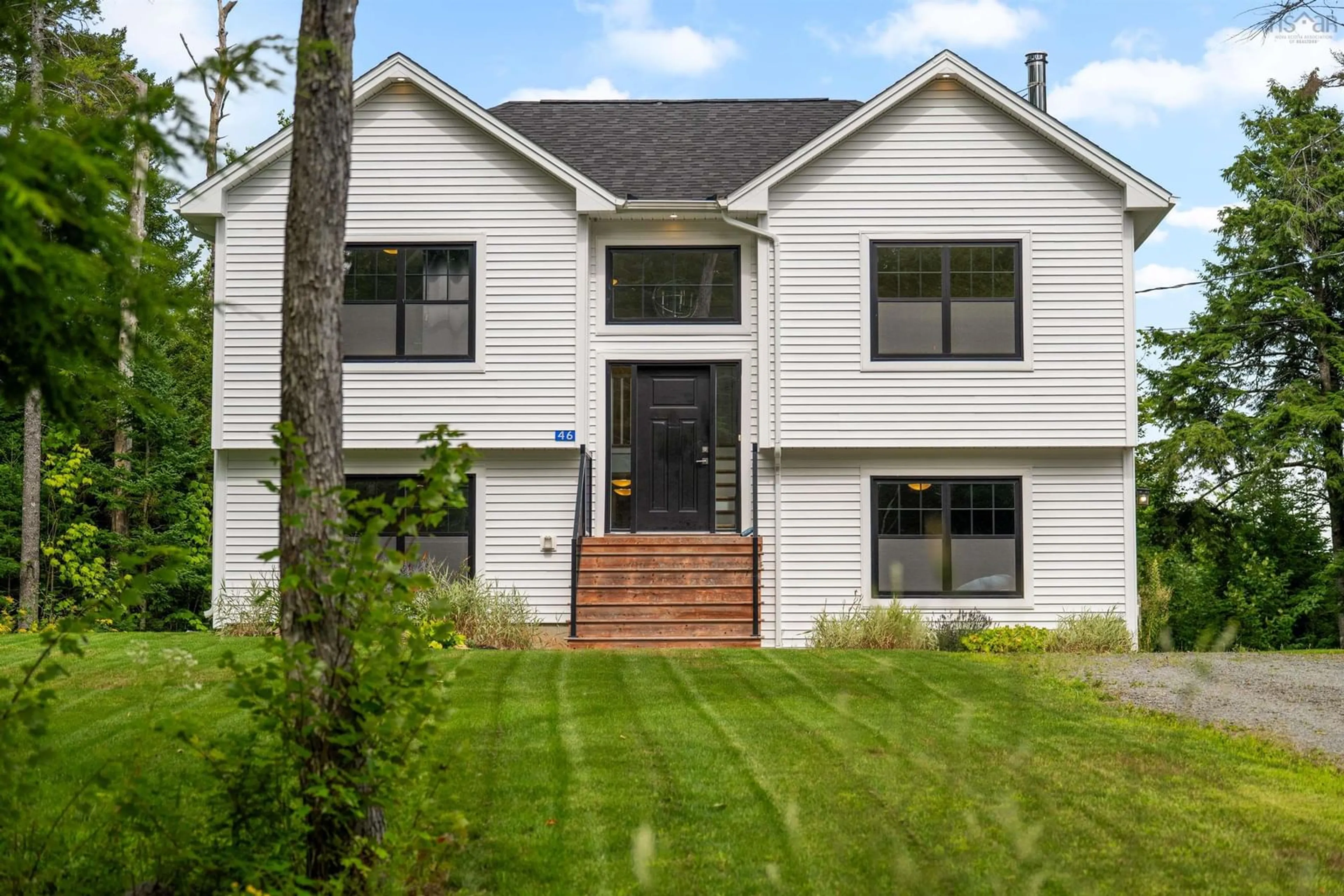 Home with vinyl exterior material, street for 46 Chalet Lane, Beaver Bank Nova Scotia B4G 0B6