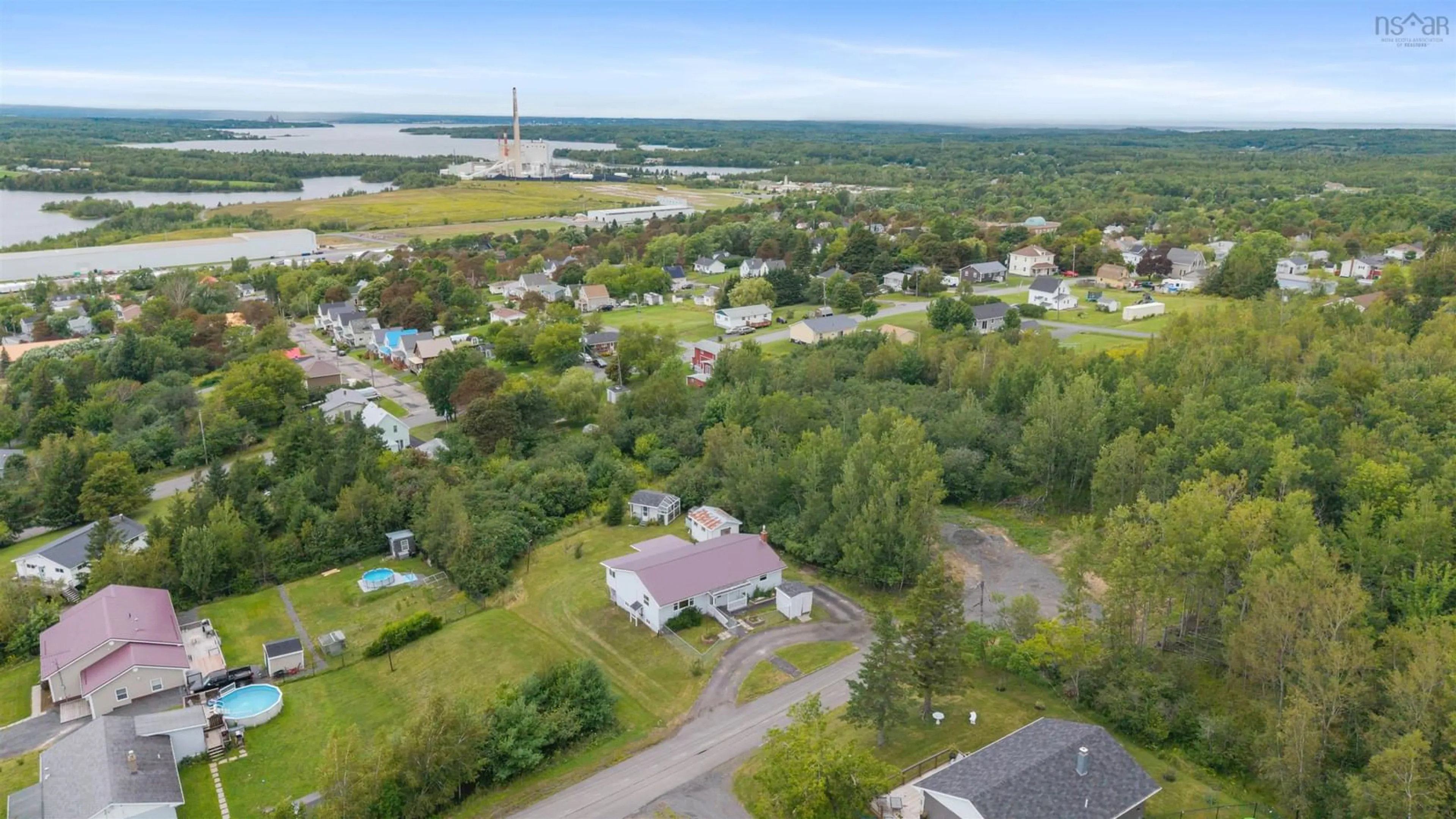 A pic from outside/outdoor area/front of a property/back of a property/a pic from drone, water/lake/river/ocean view for 9 Anderson Crt, Trenton Nova Scotia B0K 1X0