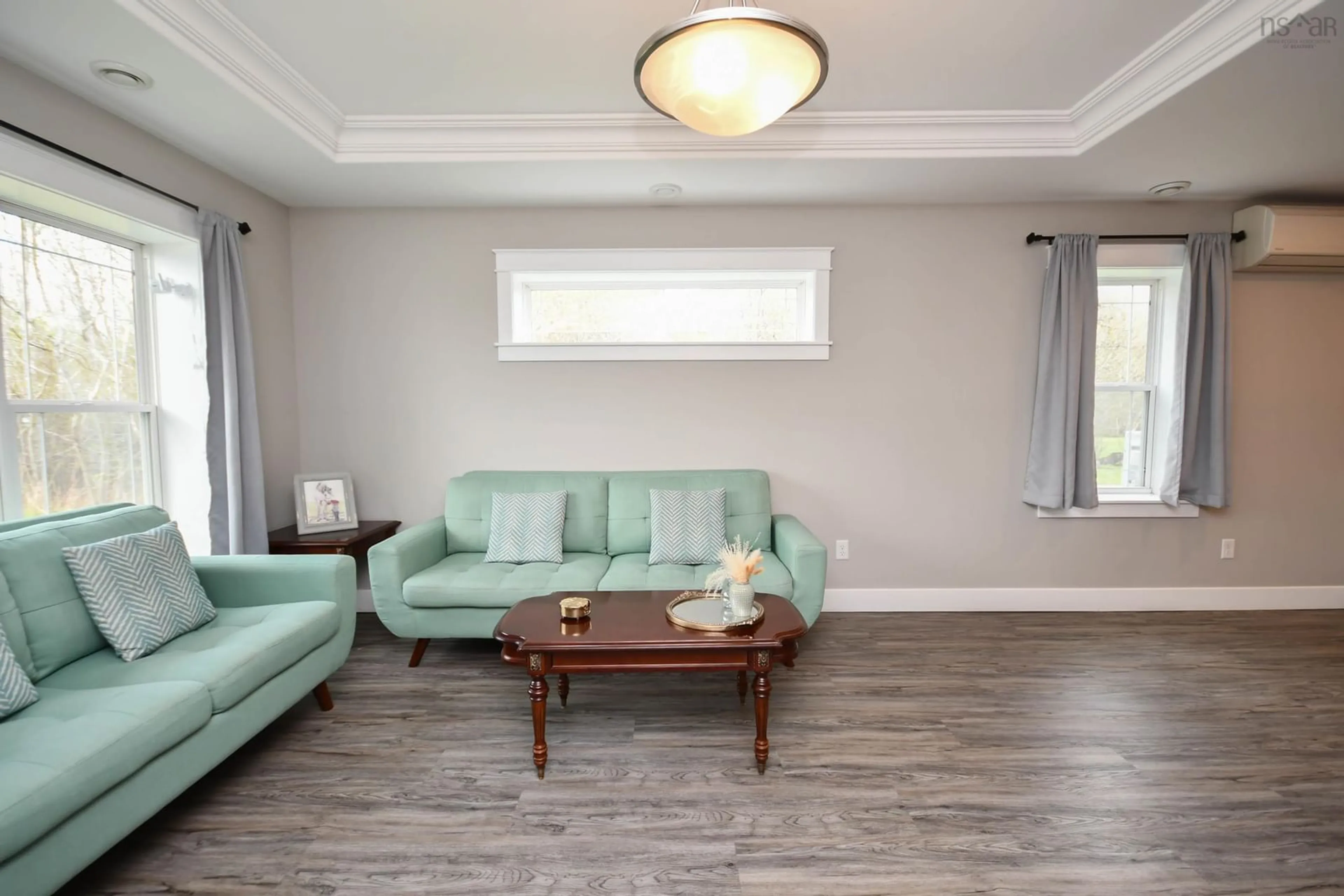 Living room with furniture, wood/laminate floor for 36 Nita Dr, Brookside Nova Scotia B2N 6G7