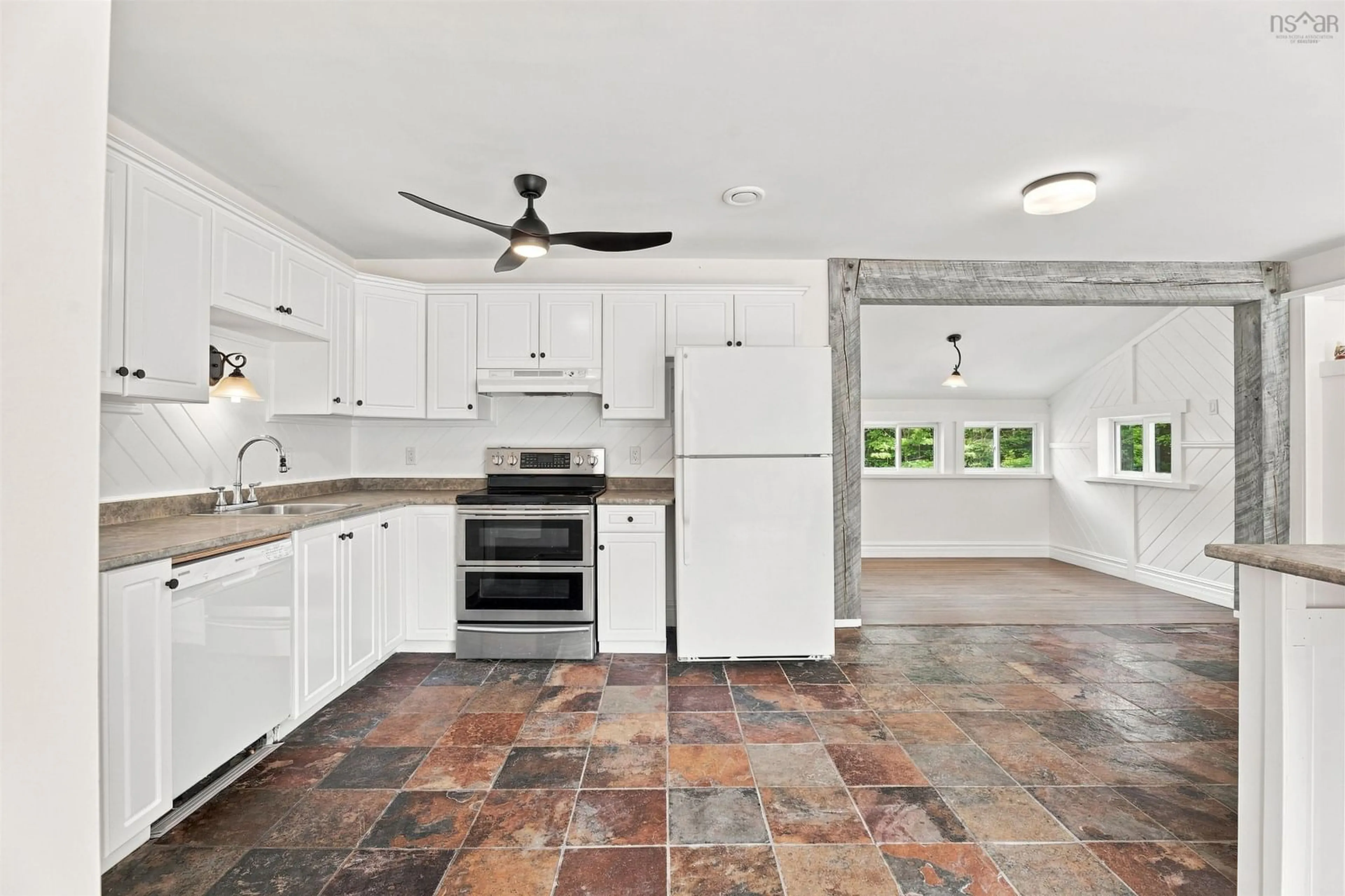 Open concept kitchen, ceramic/tile floor for 2386 Greenfield Rd, Forest Hill Nova Scotia B4P 2R1