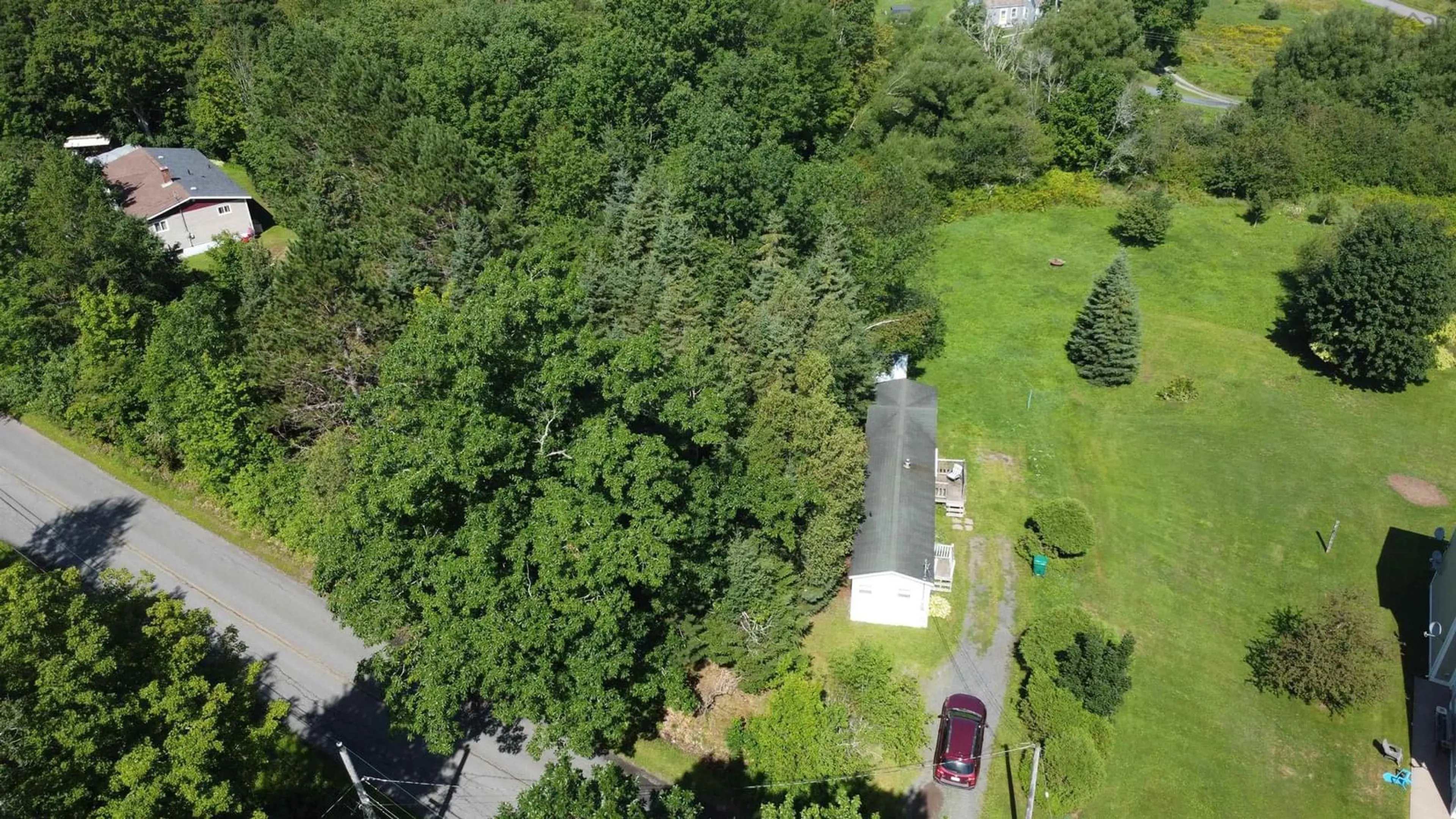 A pic from outside/outdoor area/front of a property/back of a property/a pic from drone, forest/trees view for 805 Marshdale Rd, Hopewell Nova Scotia B0K 1C0