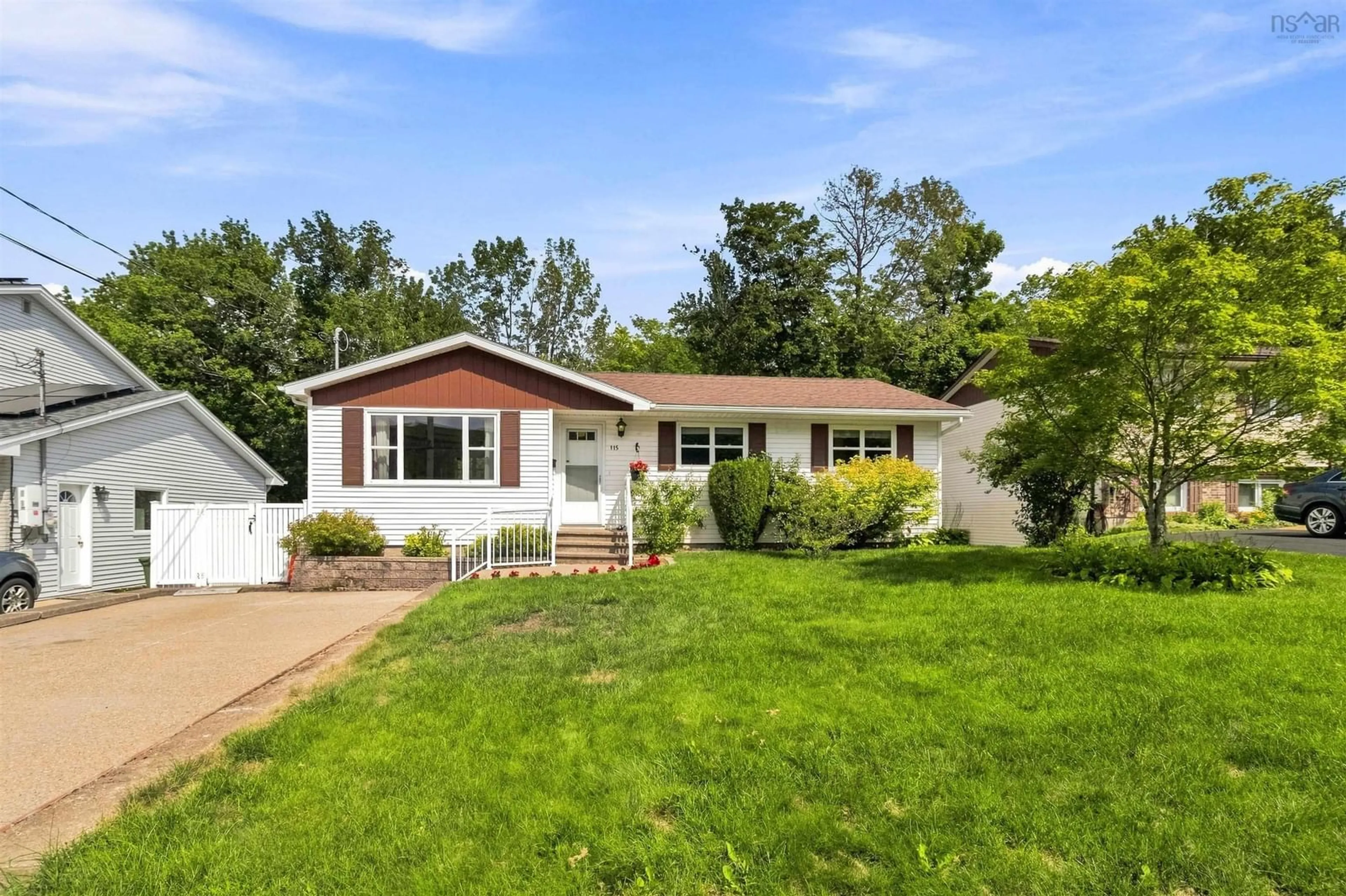 Home with vinyl exterior material, street for 115 Cavalier Dr, Lower Sackville Nova Scotia B4C 3L1