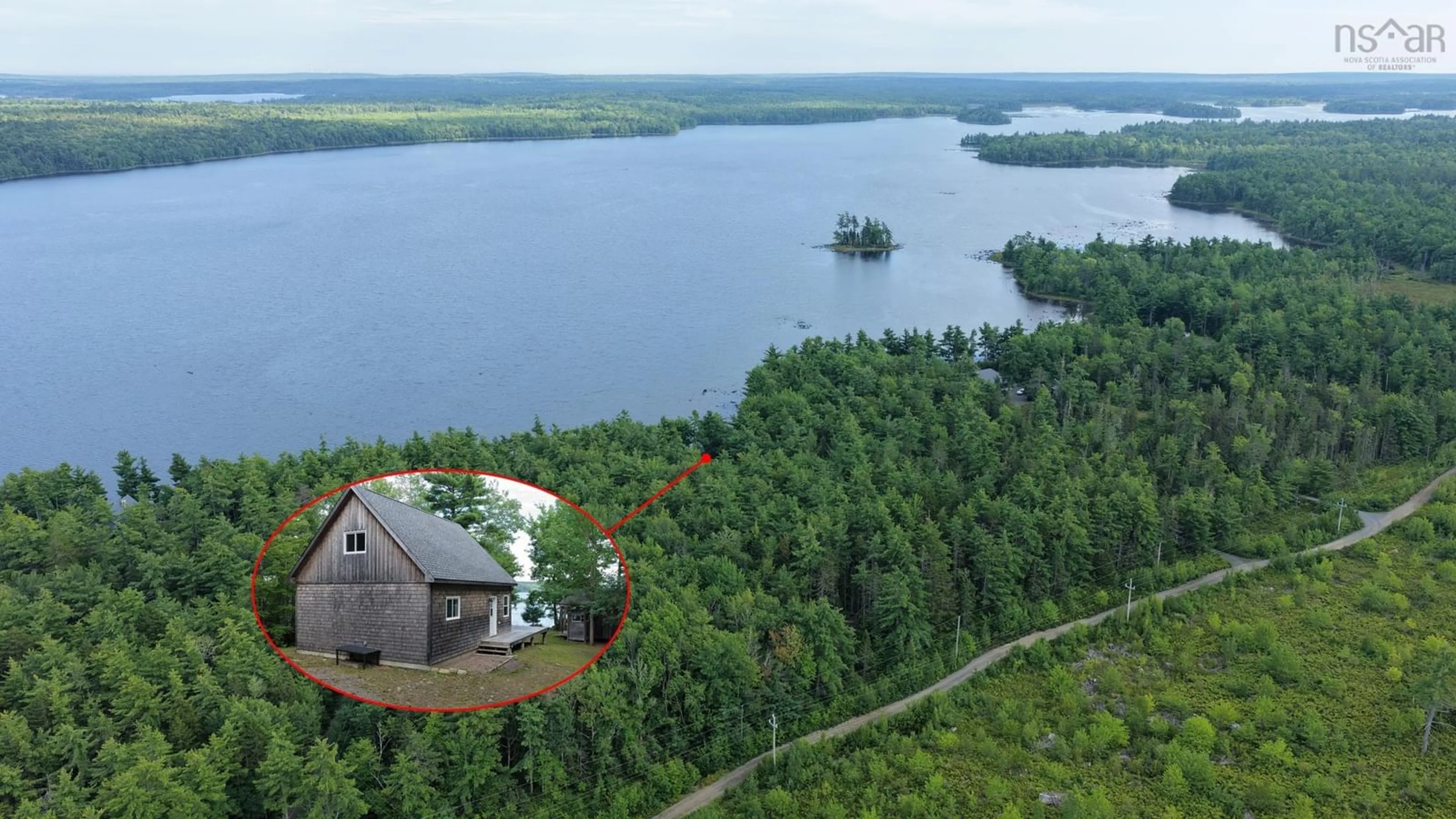 A pic from outside/outdoor area/front of a property/back of a property/a pic from drone, water/lake/river/ocean view for 297 Albion Dr, Middlefield Nova Scotia B0T 1K0