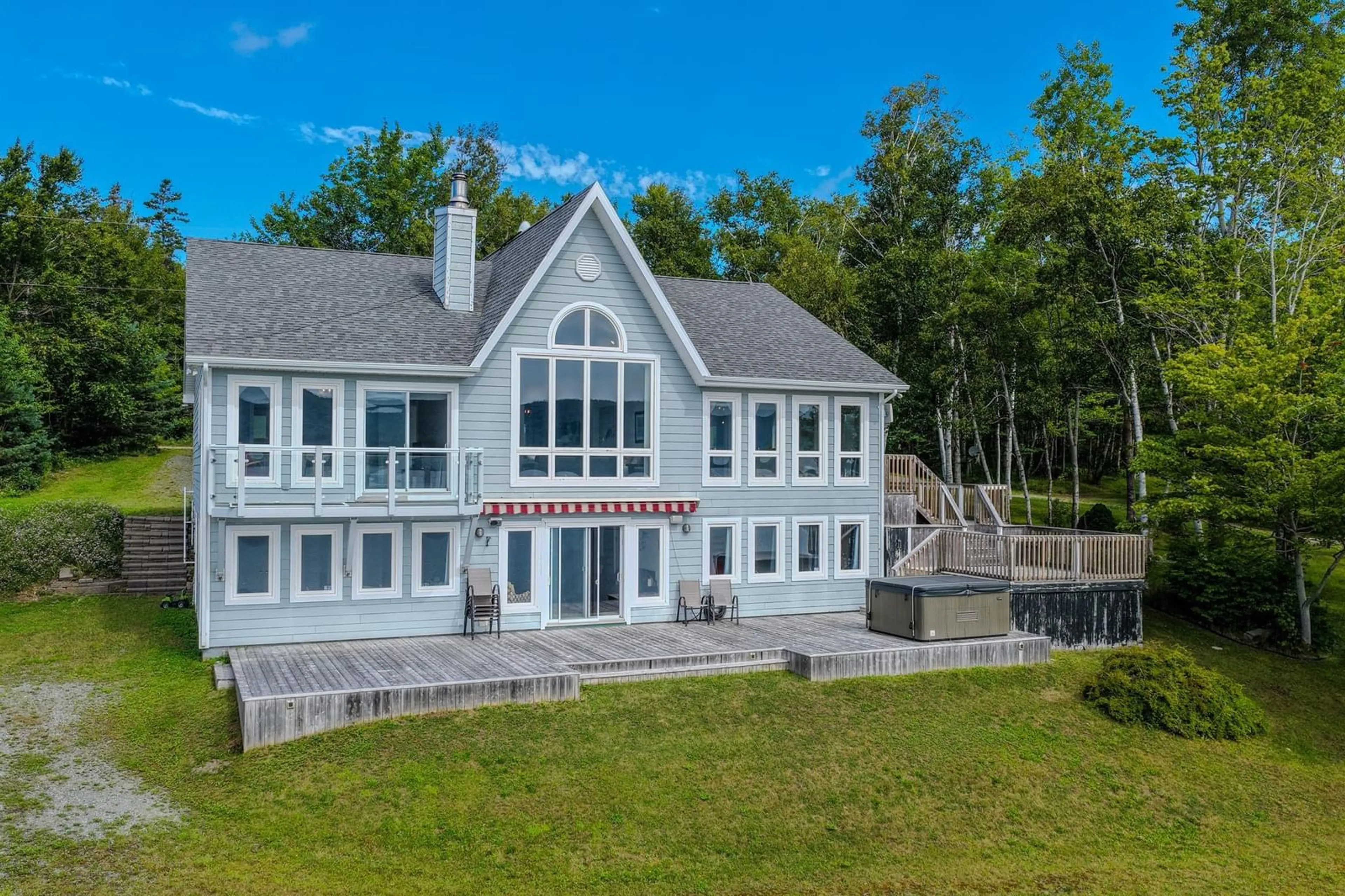 A pic from outside/outdoor area/front of a property/back of a property/a pic from drone, water/lake/river/ocean view for 2339 Eskasoni Rd, Northside East Bay Nova Scotia B1J 1H9