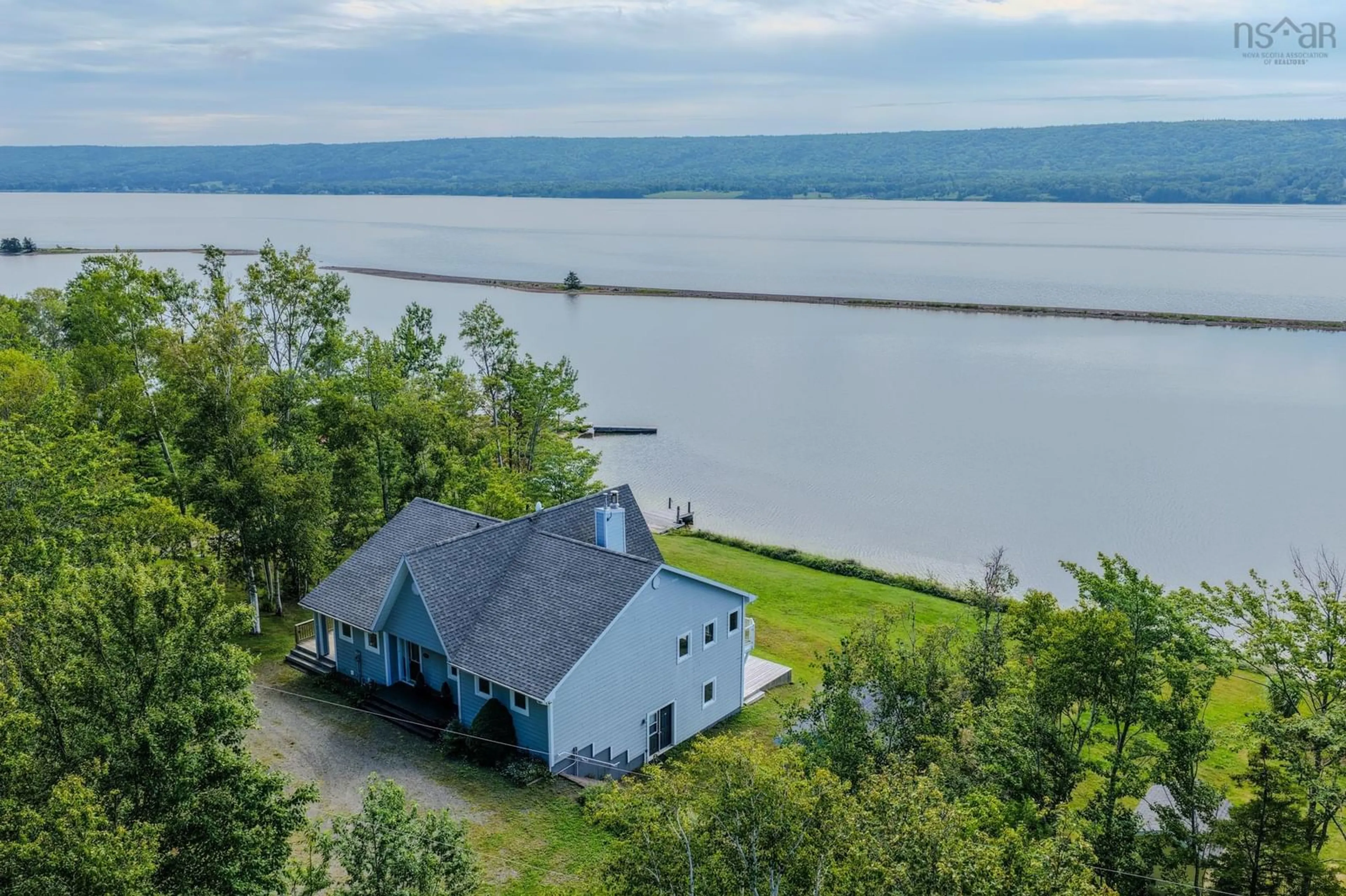 A pic from outside/outdoor area/front of a property/back of a property/a pic from drone, water/lake/river/ocean view for 2339 Eskasoni Rd, Northside East Bay Nova Scotia B1J 1H9
