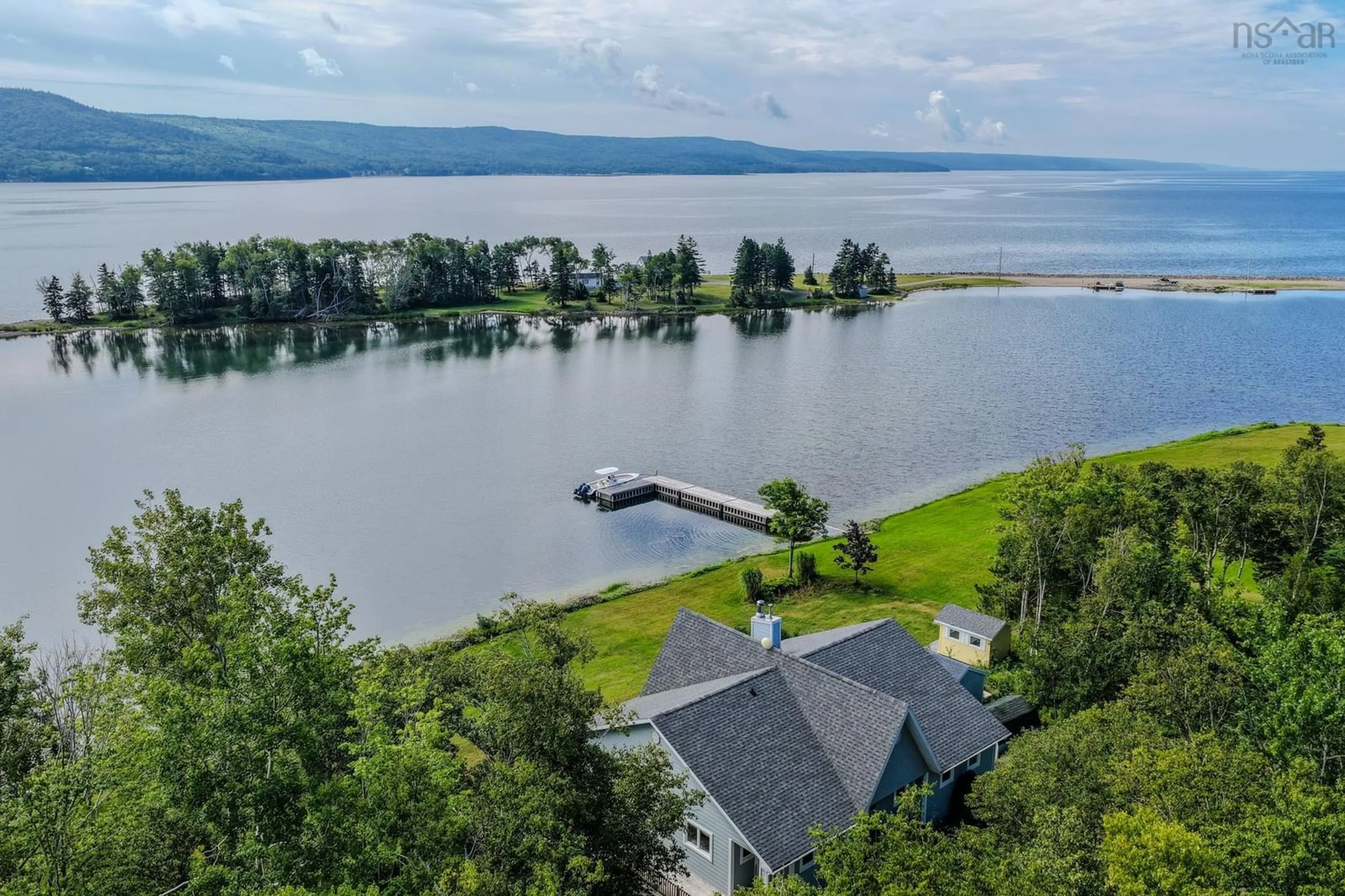 A pic from outside/outdoor area/front of a property/back of a property/a pic from drone, water/lake/river/ocean view for 2339 Eskasoni Rd, Northside East Bay Nova Scotia B1J 1H9