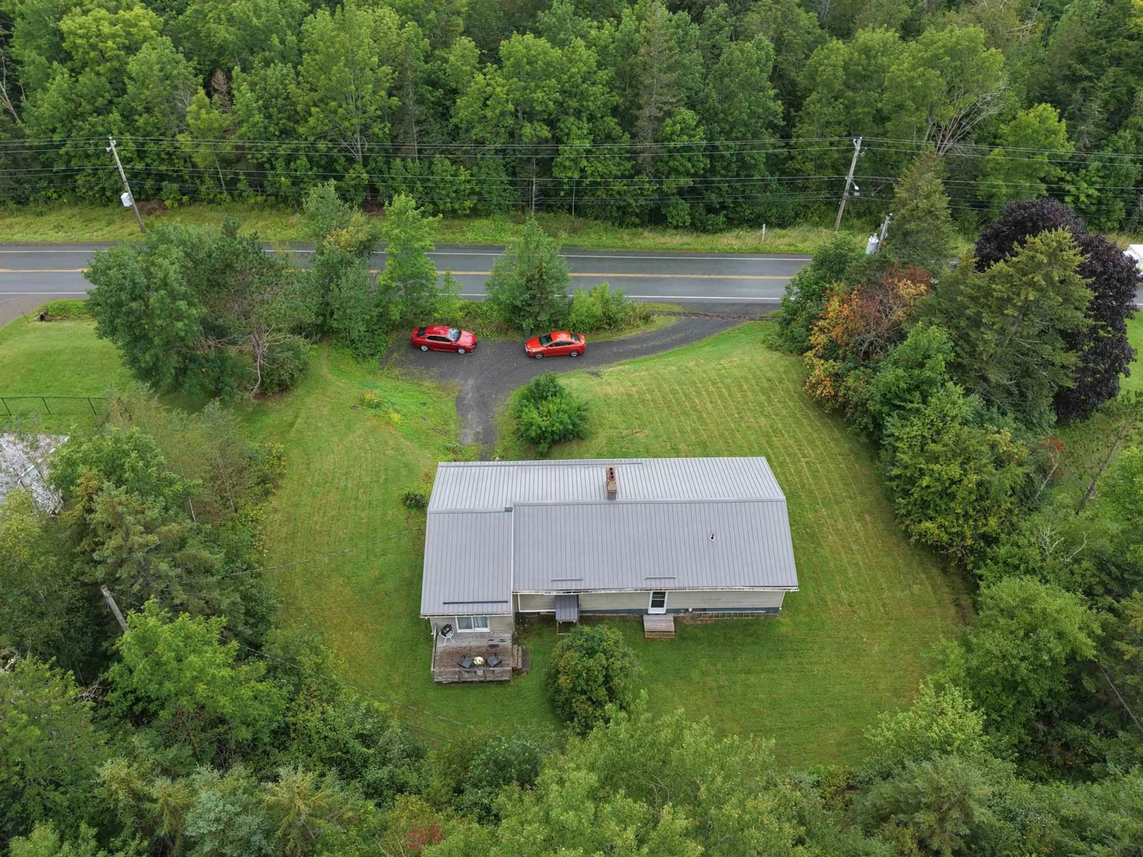 A pic from outside/outdoor area/front of a property/back of a property/a pic from drone, forest/trees view for 4328 East River East Side Rd, Plymouth Nova Scotia B2H 5C5