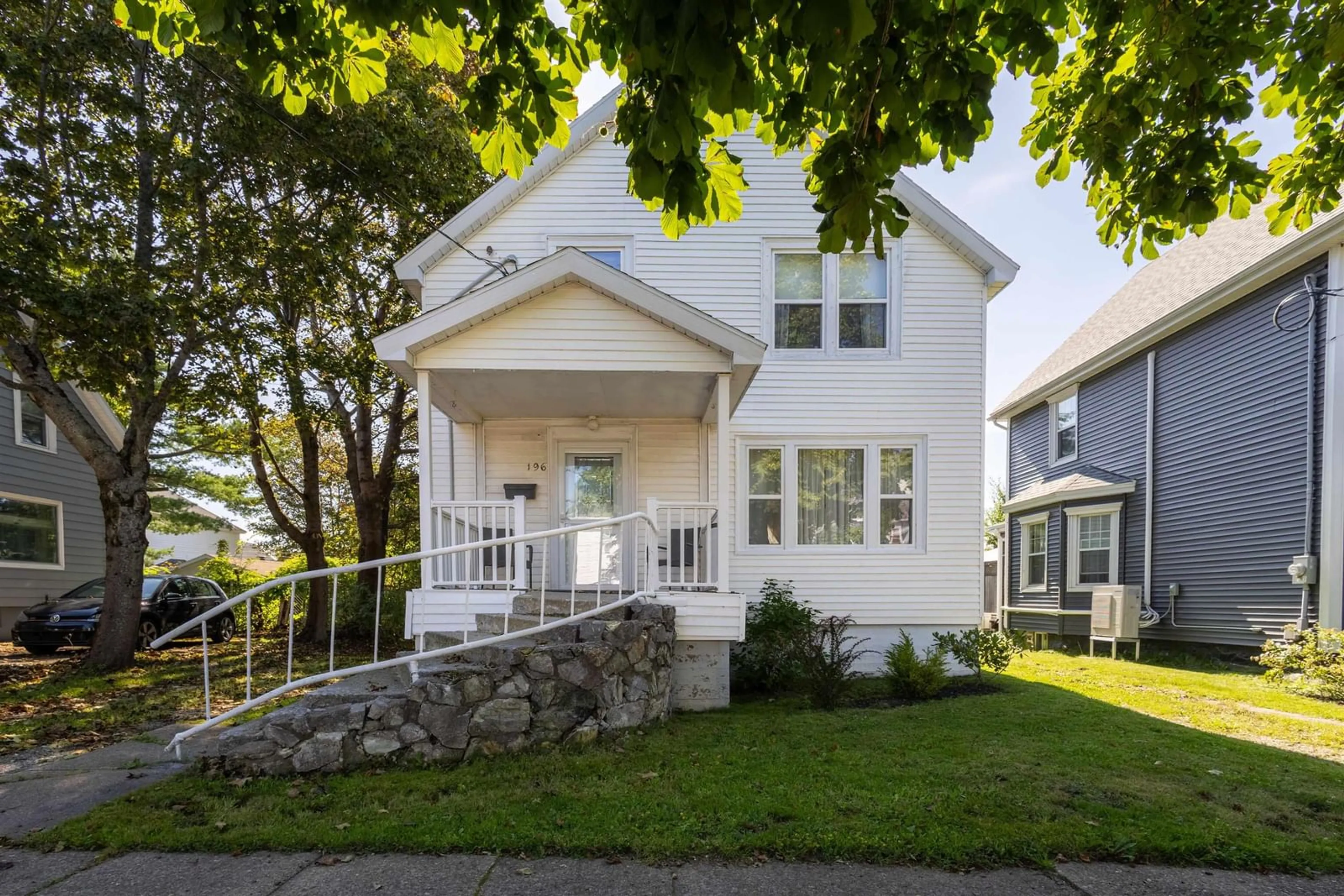 Home with vinyl exterior material, street for 196 St. Peters Rd, Sydney Nova Scotia B1P 4P8