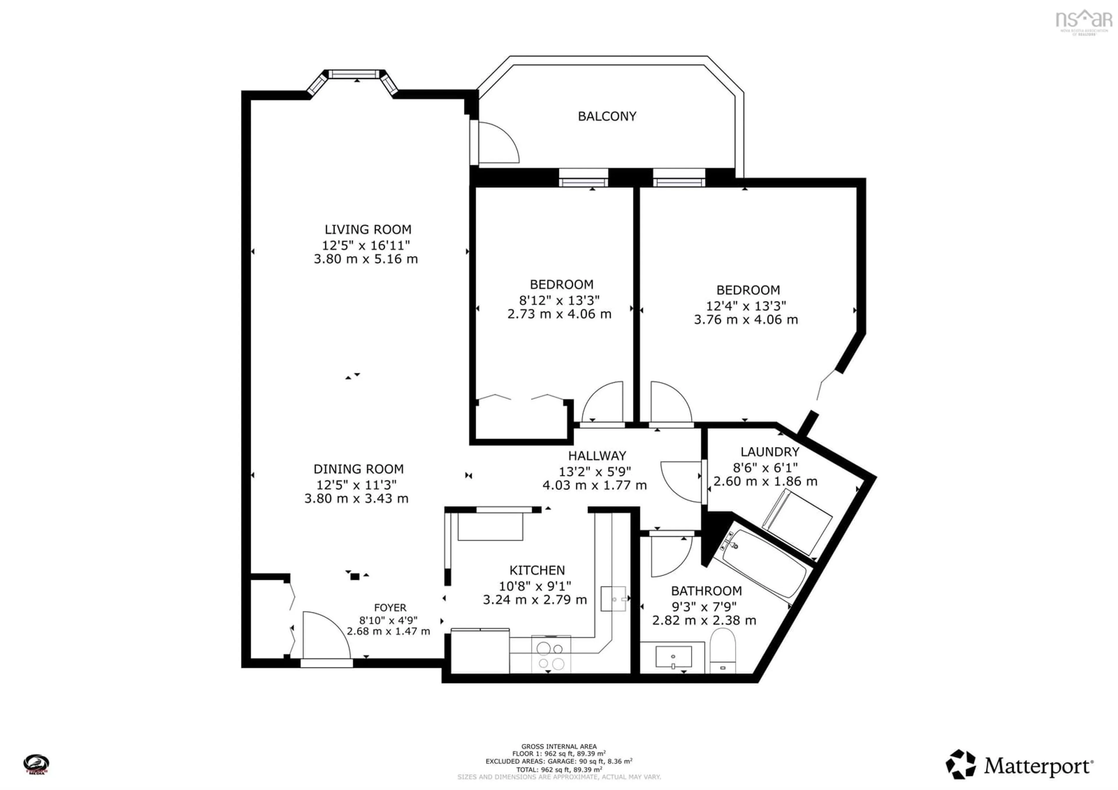 Floor plan for 93 Kearney Lake Rd #305, Halifax Nova Scotia B3M 4E7