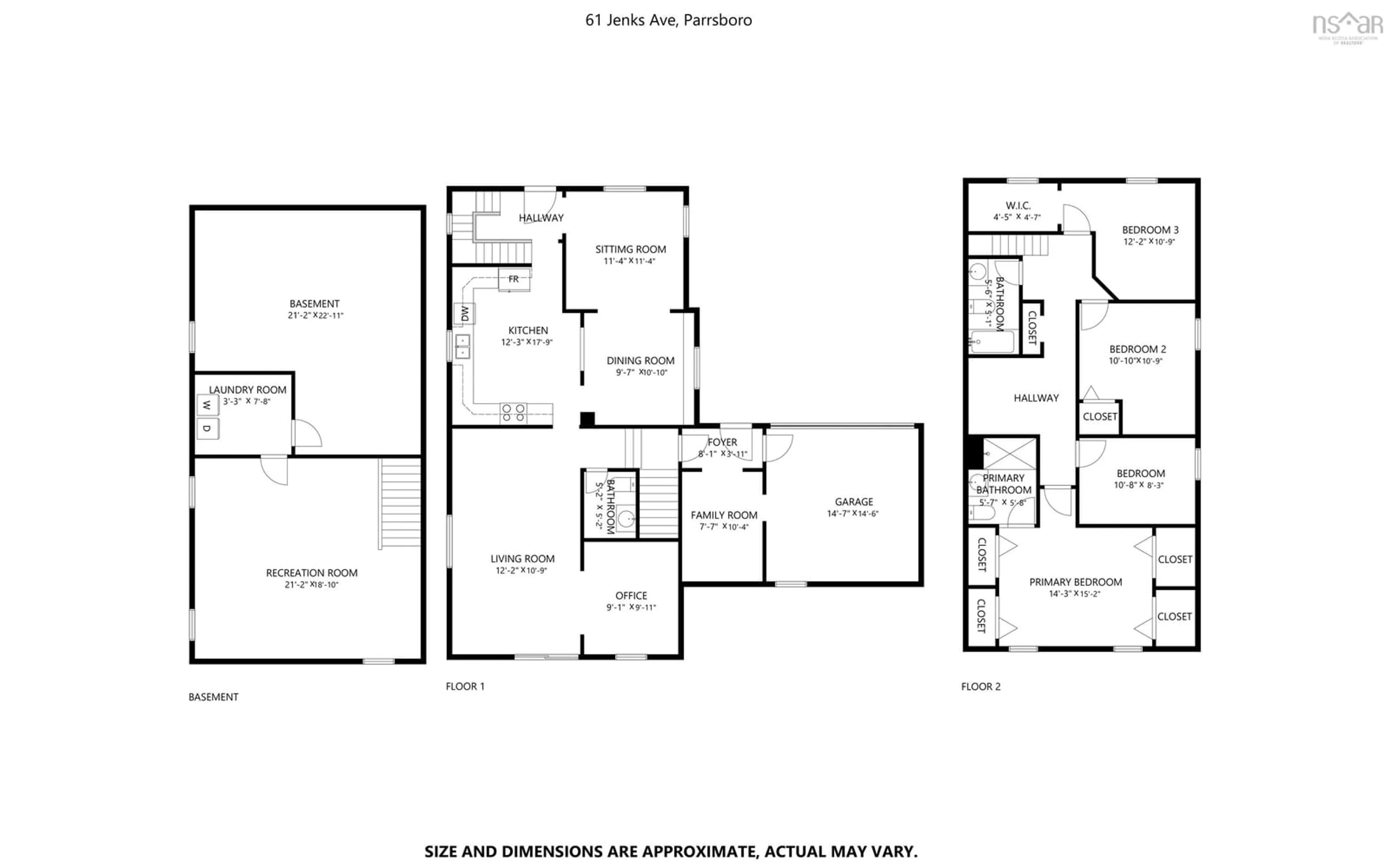 Floor plan for 61 Jenks Ave, Parrsboro Nova Scotia B0M 1S0