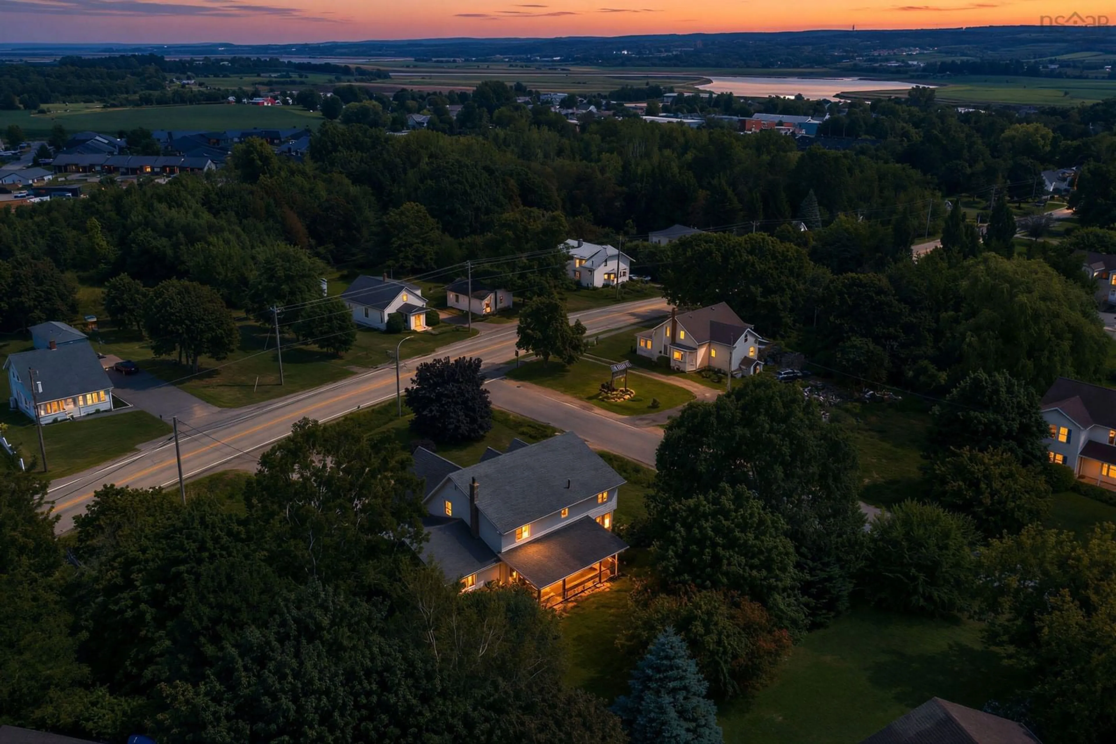 A pic from outside/outdoor area/front of a property/back of a property/a pic from drone, water/lake/river/ocean view for 1141 Highway 358, Port Williams Nova Scotia B0P 1T0