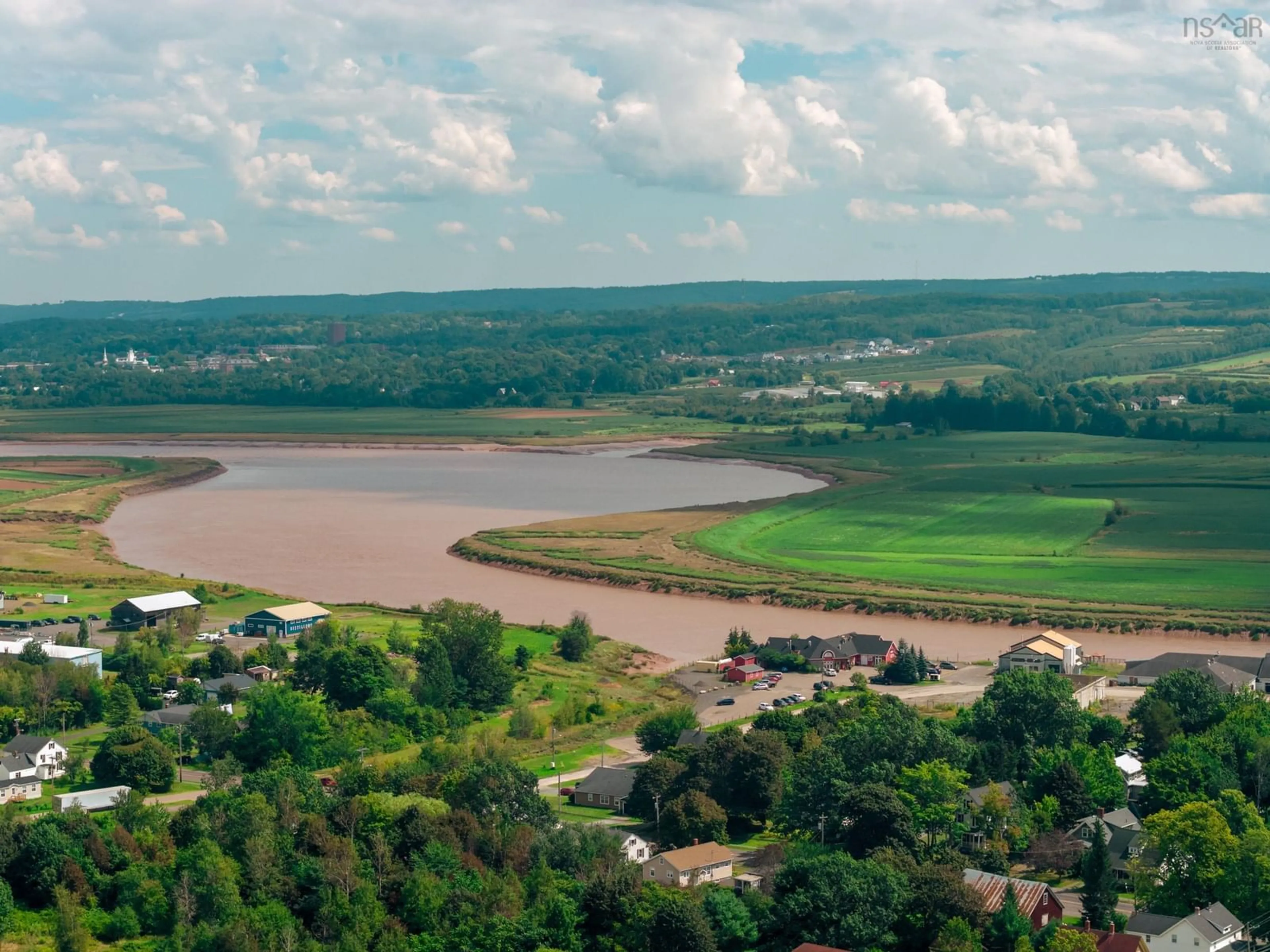 A pic from outside/outdoor area/front of a property/back of a property/a pic from drone, water/lake/river/ocean view for 1141 Highway 358, Port Williams Nova Scotia B0P 1T0