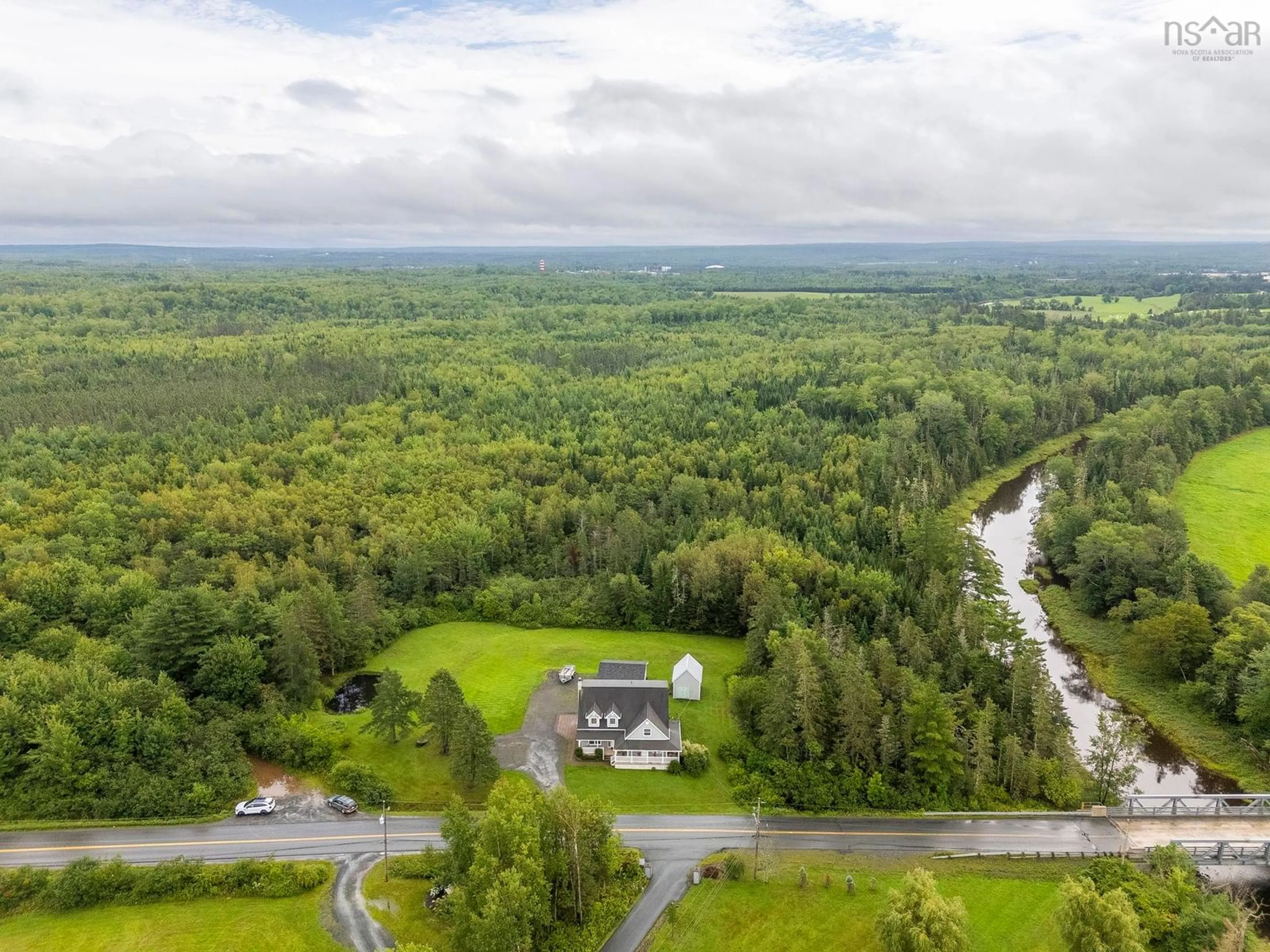A pic from outside/outdoor area/front of a property/back of a property/a pic from drone, water/lake/river/ocean view for 154 Garden Rd, Belnan Nova Scotia B2S 2N3