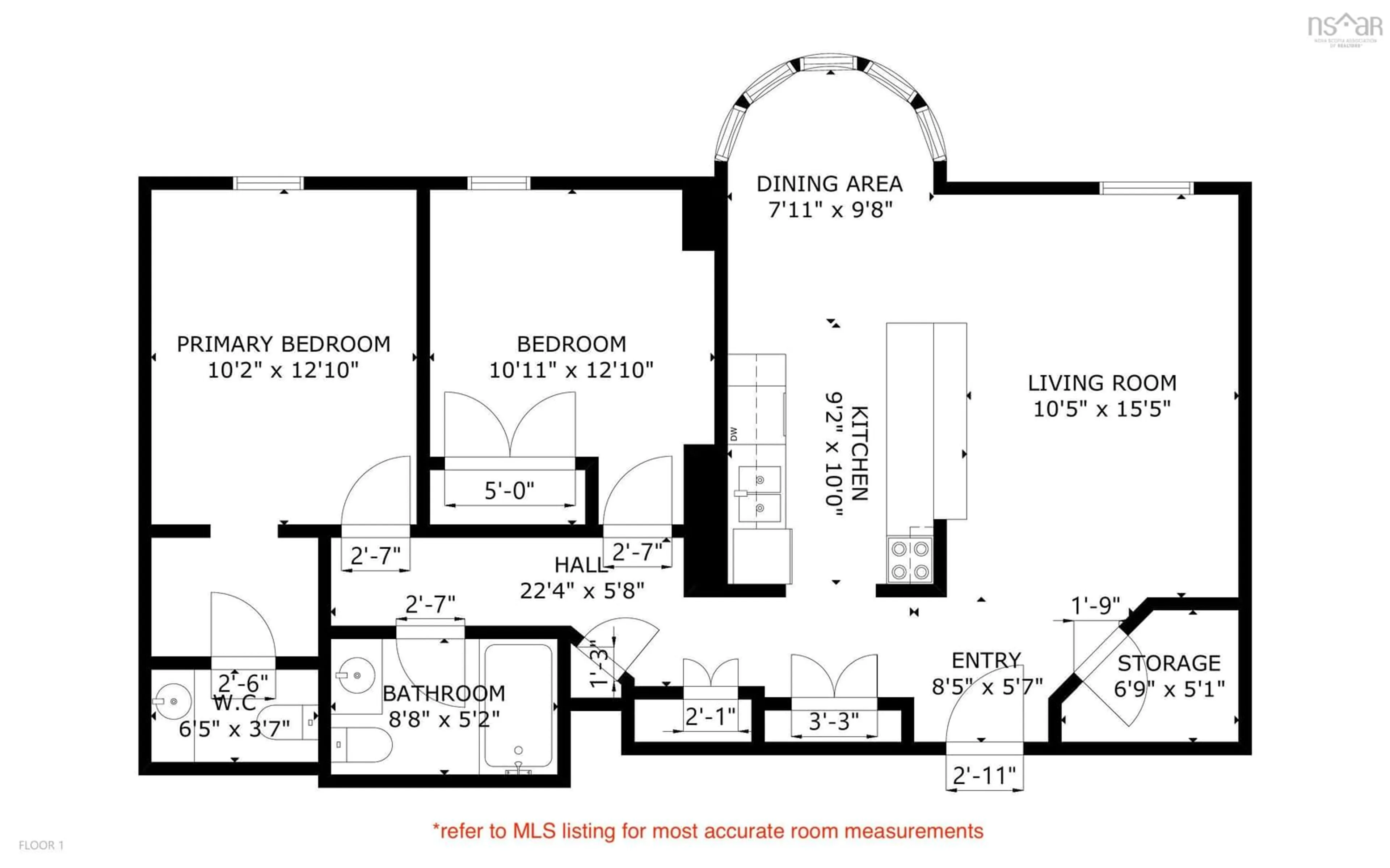 Floor plan for 45 Vimy Ave #1125, Fairview Nova Scotia B3M 4C5