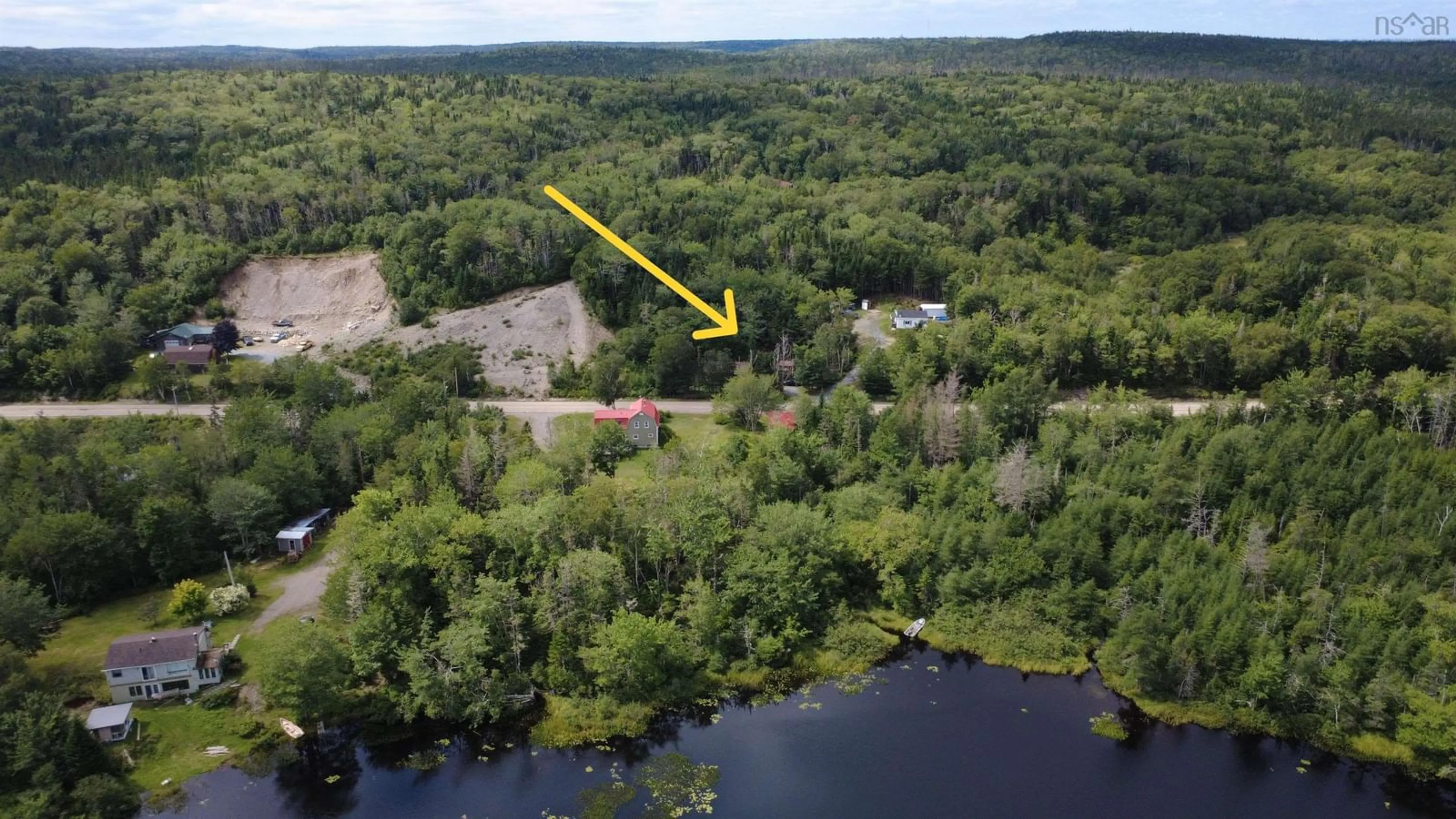 A pic from outside/outdoor area/front of a property/back of a property/a pic from drone, water/lake/river/ocean view for 211 Hwy #1380, Indian Harbour Lake Nova Scotia B0J 3C0