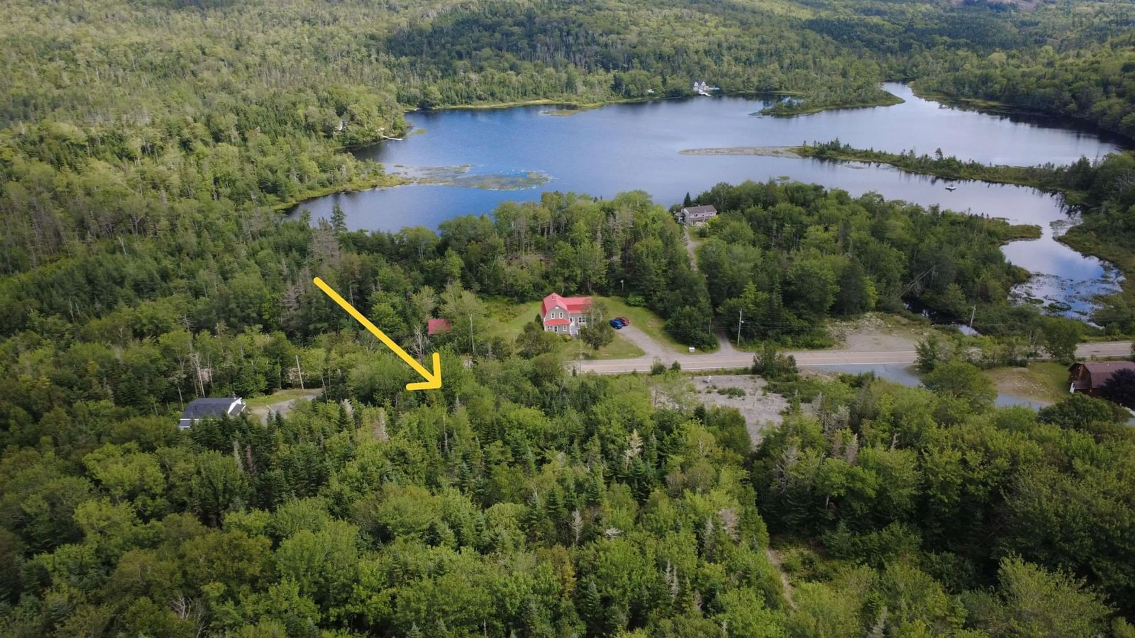 A pic from outside/outdoor area/front of a property/back of a property/a pic from drone, water/lake/river/ocean view for 211 Hwy #1380, Indian Harbour Lake Nova Scotia B0J 3C0