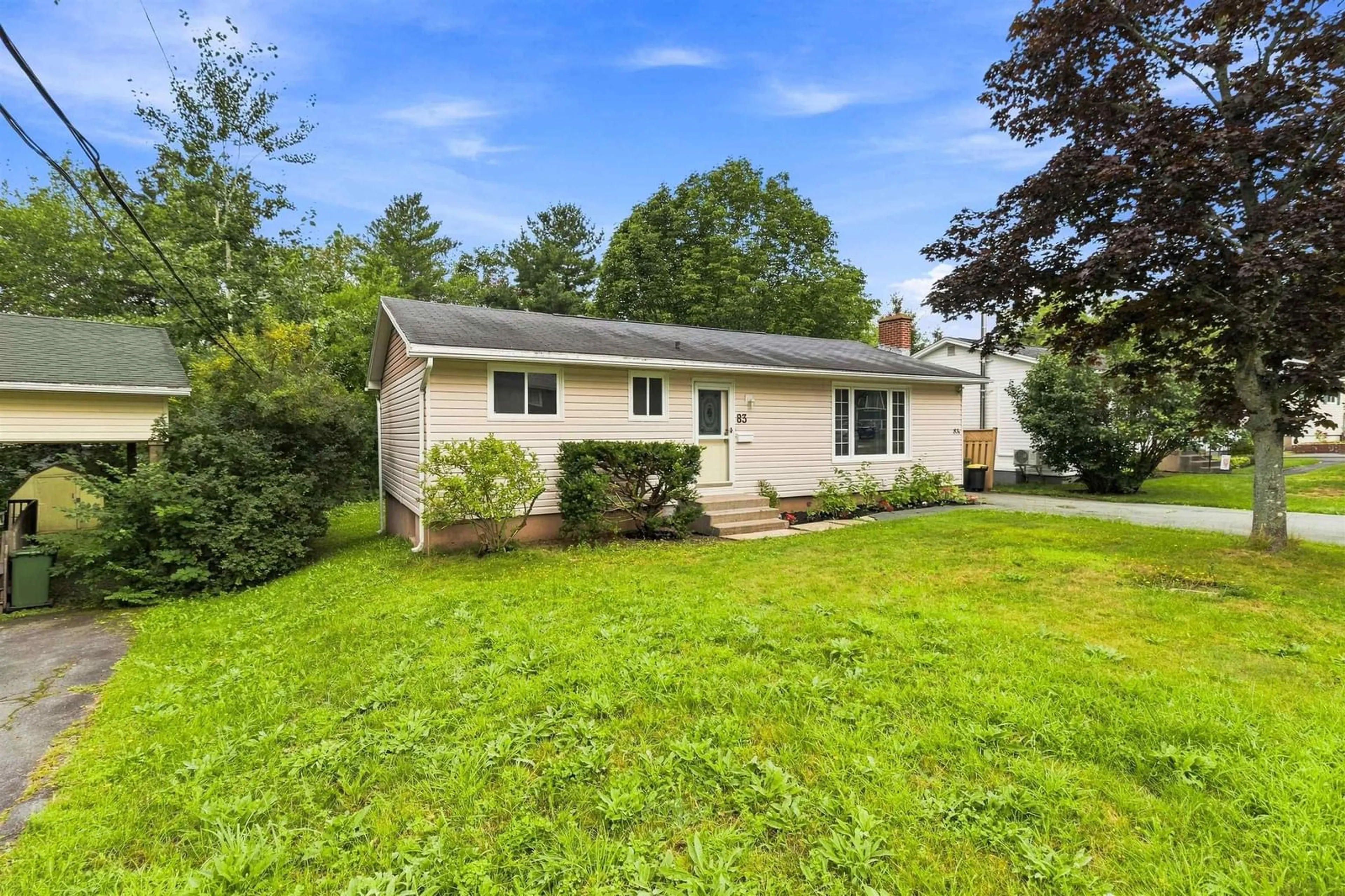Home with vinyl exterior material, street for 83 Nordic Cres, Sackville Nova Scotia B4C 2E4