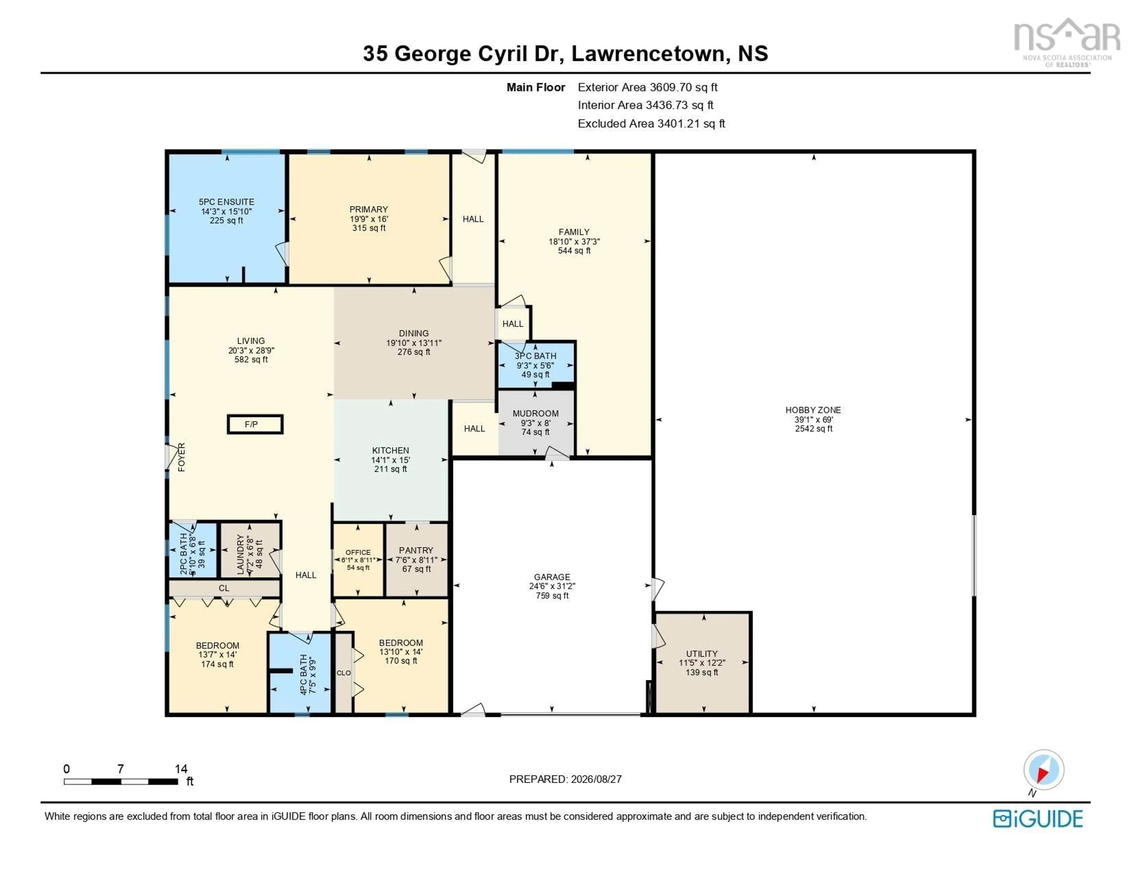 Floor plan for 35 George Cyril Dr, Lawrencetown Nova Scotia B2Z 1E2