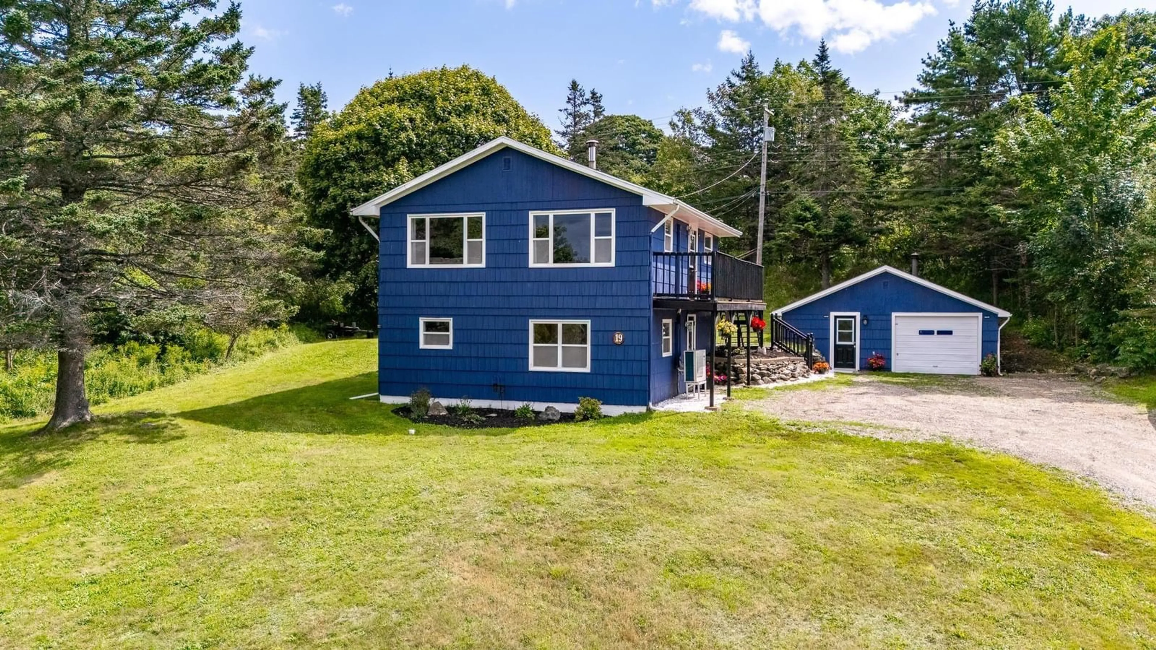 A pic from outside/outdoor area/front of a property/back of a property/a pic from drone, water/lake/river/ocean view for 19 Spruce Lane, Hebron Nova Scotia B5A 5Z6