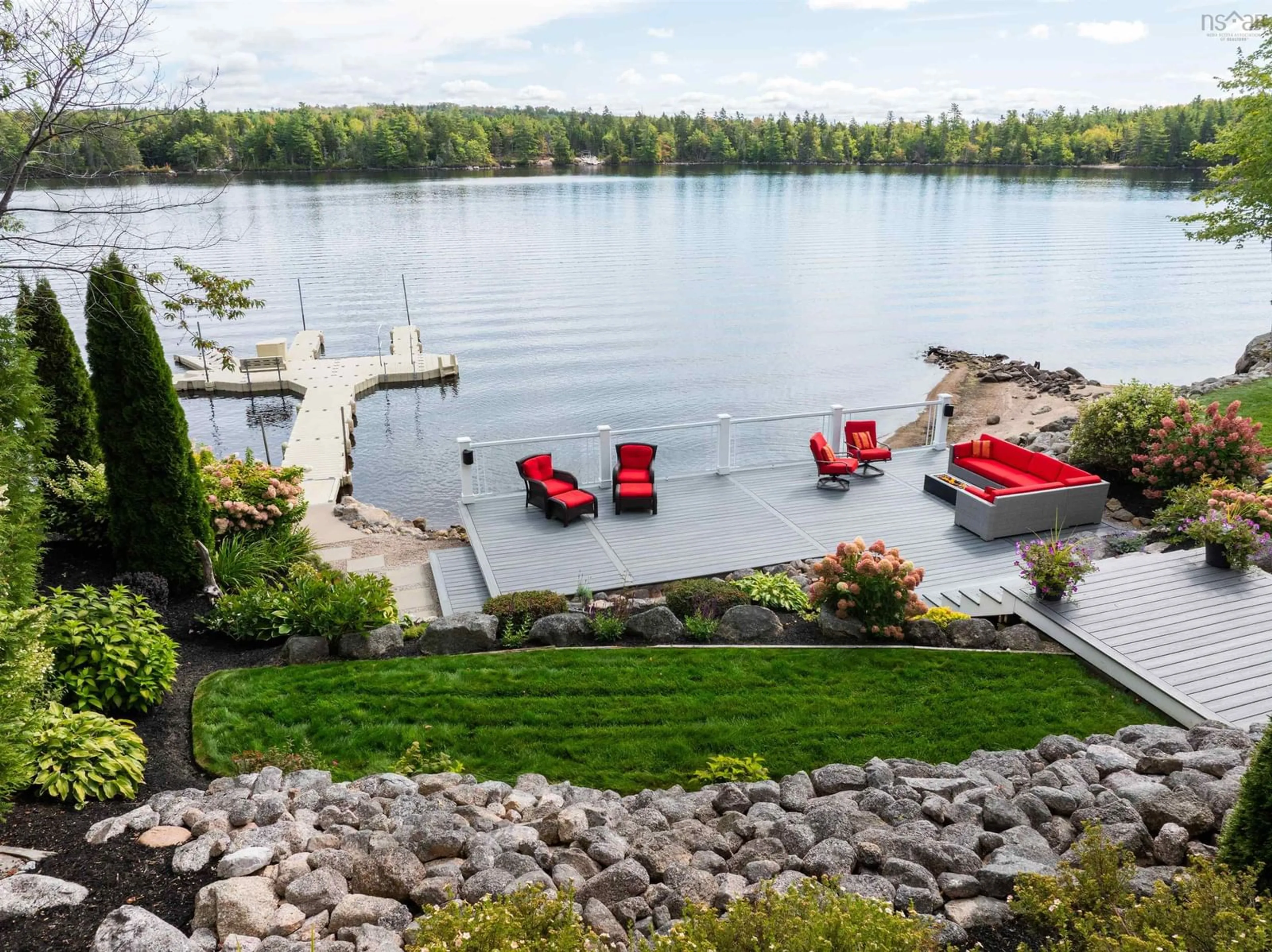 Patio, water/lake/river/ocean view for 154 Spruce Drive Dr, Aylesford Lake Nova Scotia B0P 1C0