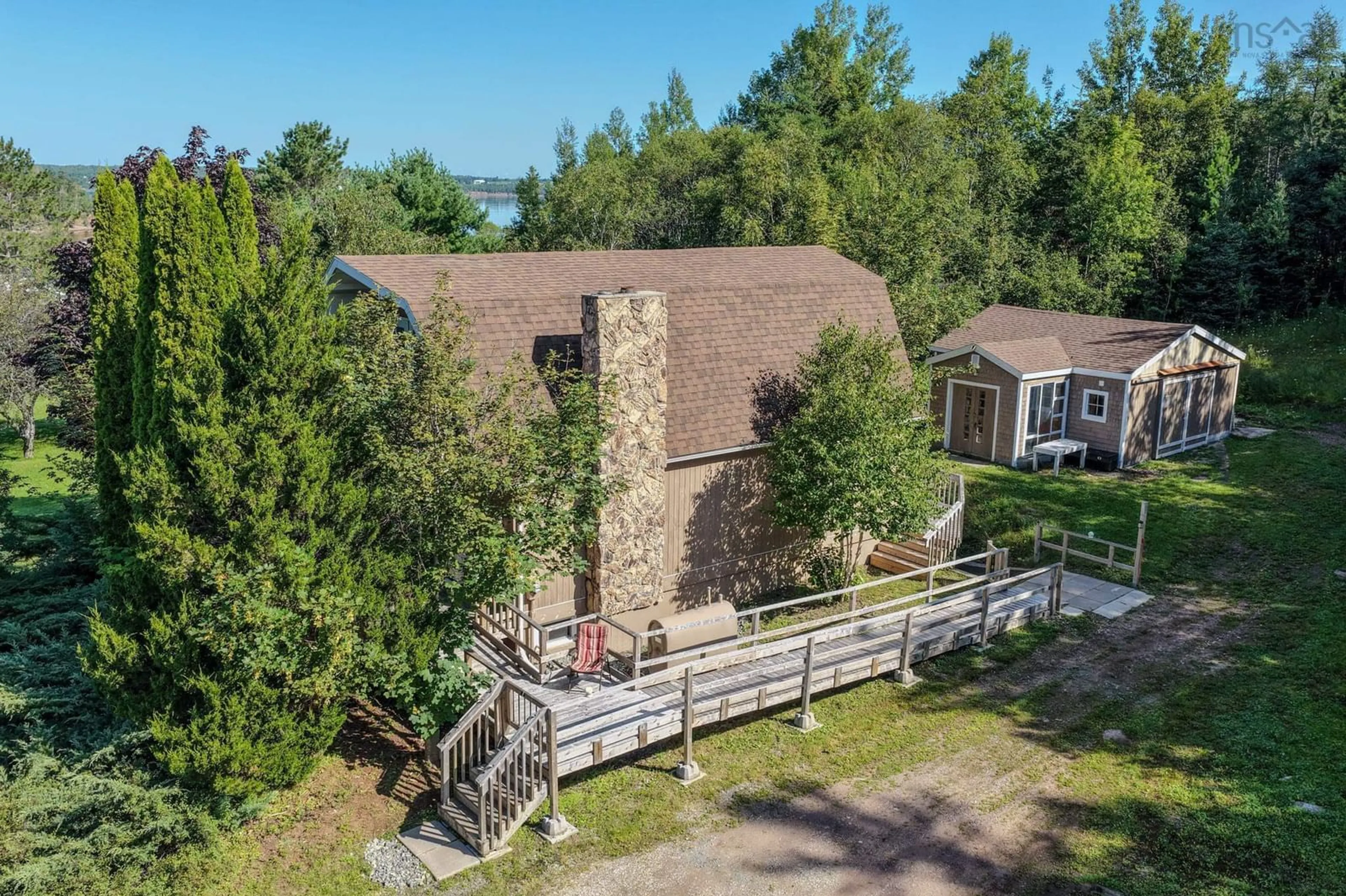 A pic from outside/outdoor area/front of a property/back of a property/a pic from drone, mountain view for 28 North West Arm Rd, North West Arm Nova Scotia B2A 4W2