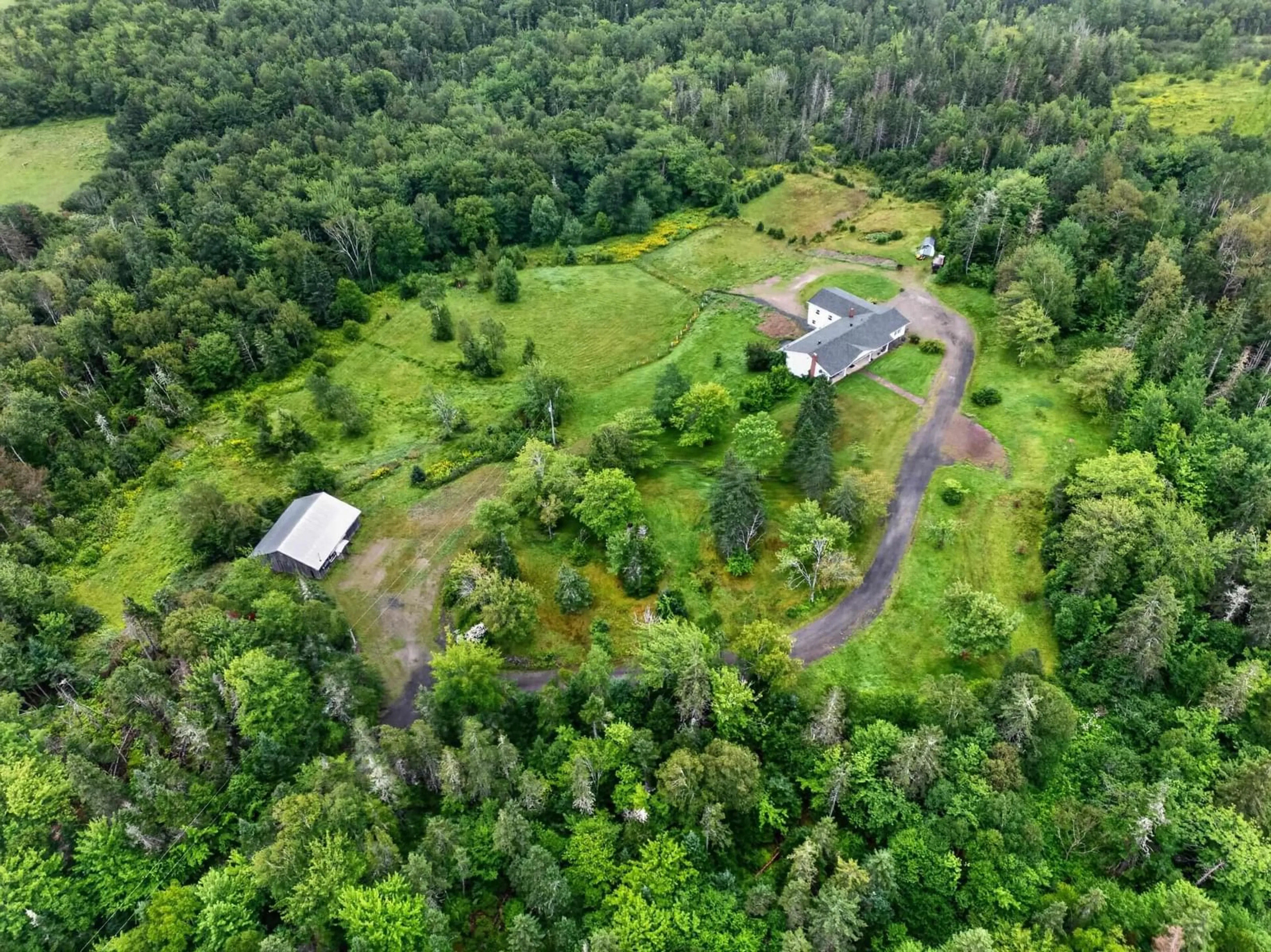 A pic from outside/outdoor area/front of a property/back of a property/a pic from drone, forest/trees view for 2489 Coxheath Rd, Coxheath Nova Scotia B1L 1A5