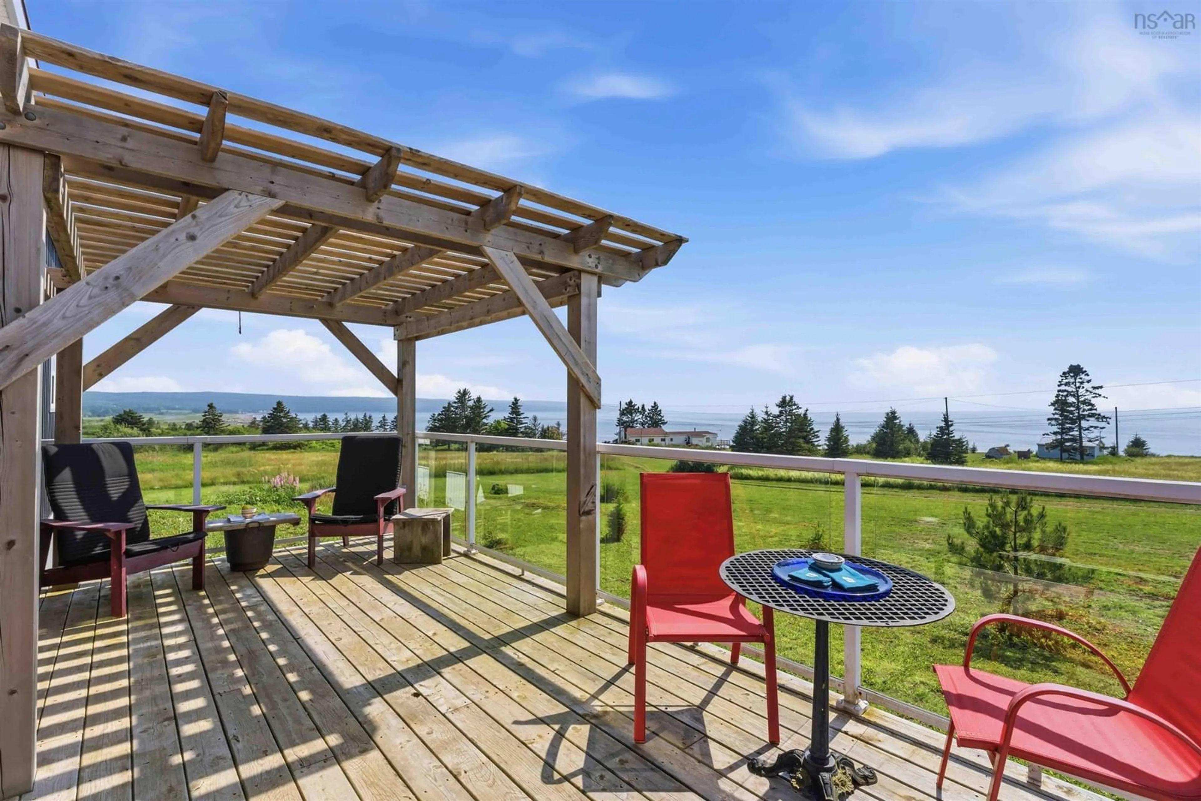 Patio, water/lake/river/ocean view for 1474 Cape Split Rd, Scots Bay Nova Scotia B0P 1H0