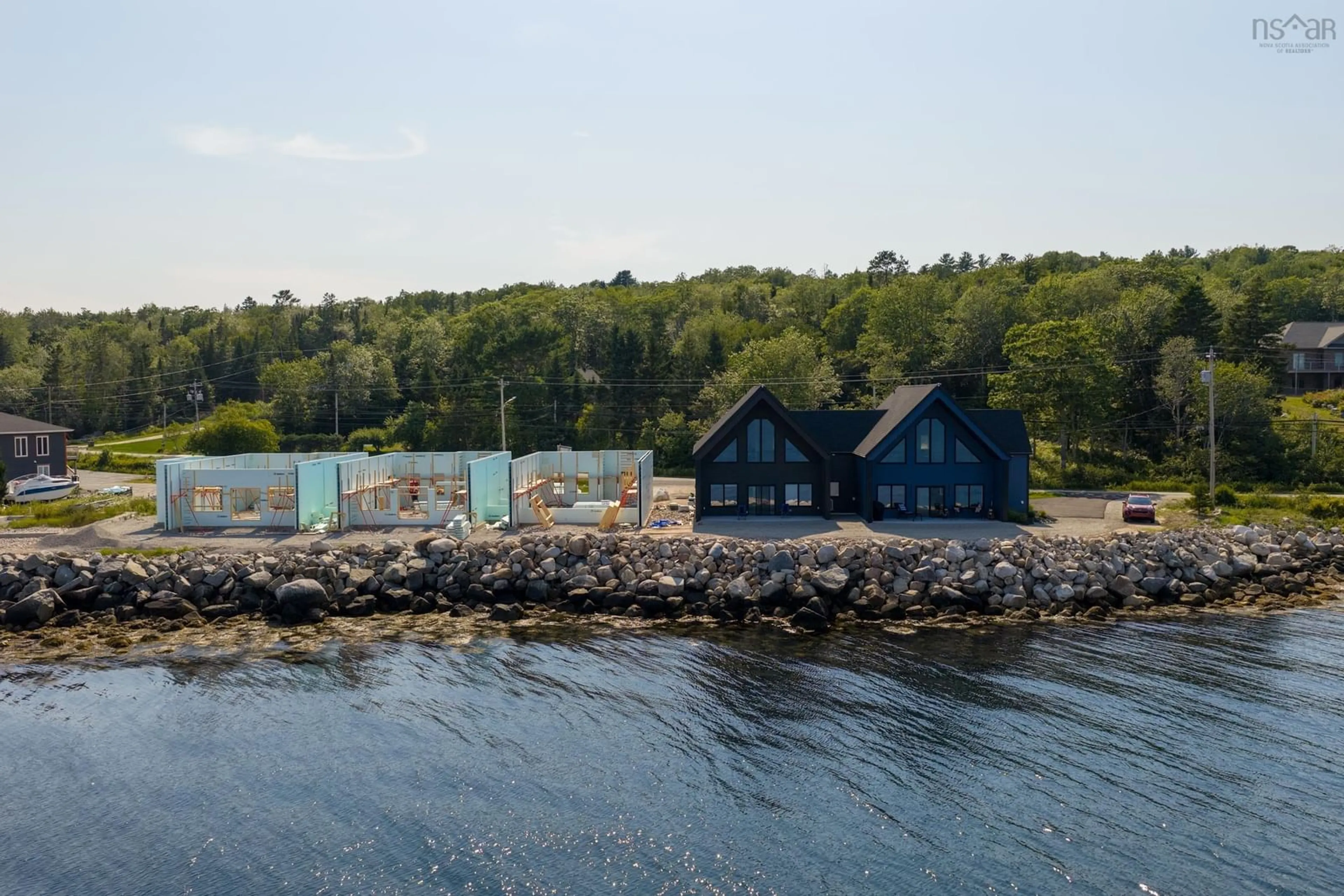 A pic from outside/outdoor area/front of a property/back of a property/a pic from drone, water/lake/river/ocean view for 14 Compass Cove Court, Fox Point Nova Scotia B0J 1T0