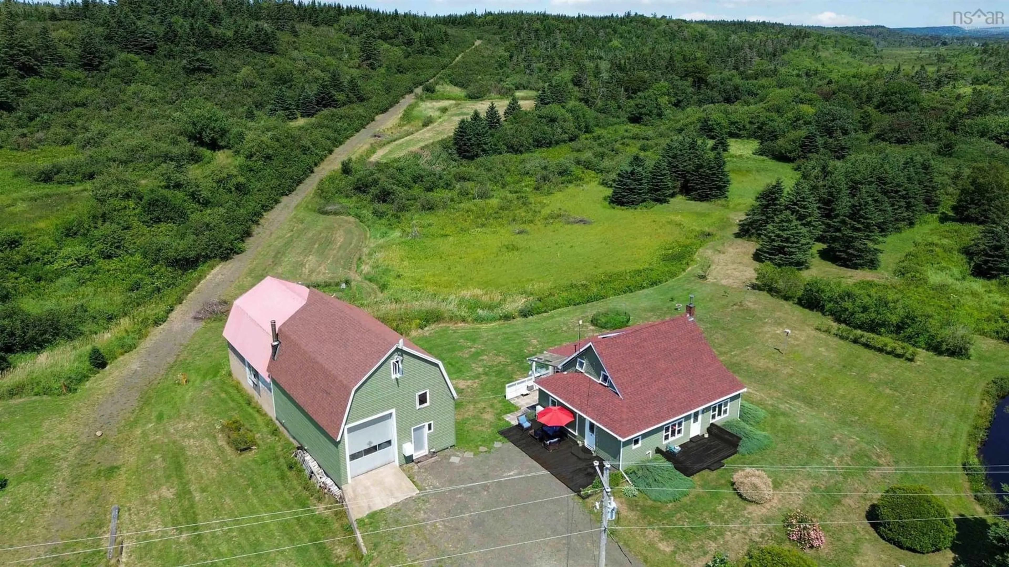A pic from outside/outdoor area/front of a property/back of a property/a pic from drone, building for 3939 Highway 217, East Ferry Nova Scotia B0V 1E0