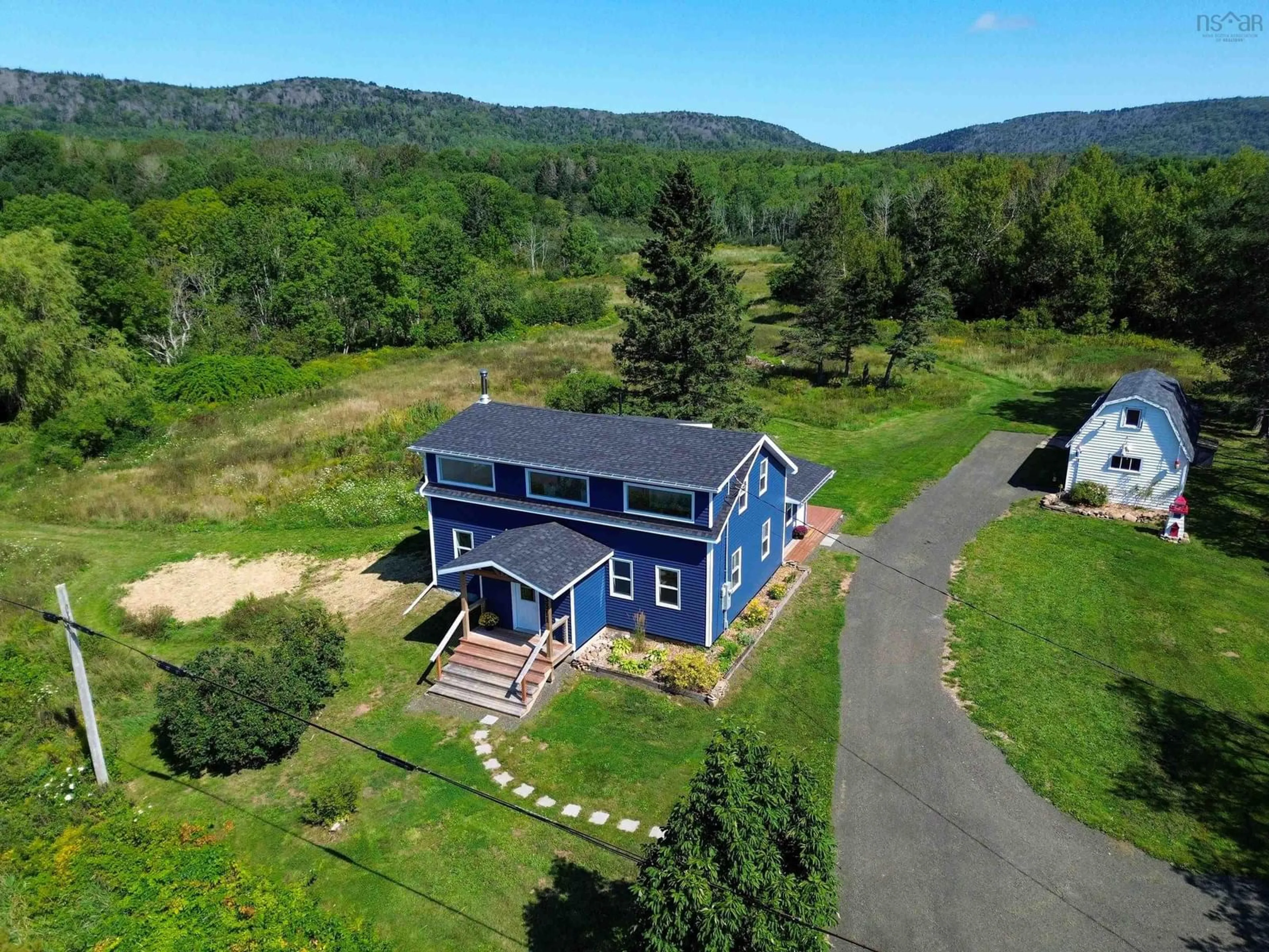 A pic from outside/outdoor area/front of a property/back of a property/a pic from drone, mountain view for 3311 Granville Rd, Port Royal Nova Scotia B0S 1A0