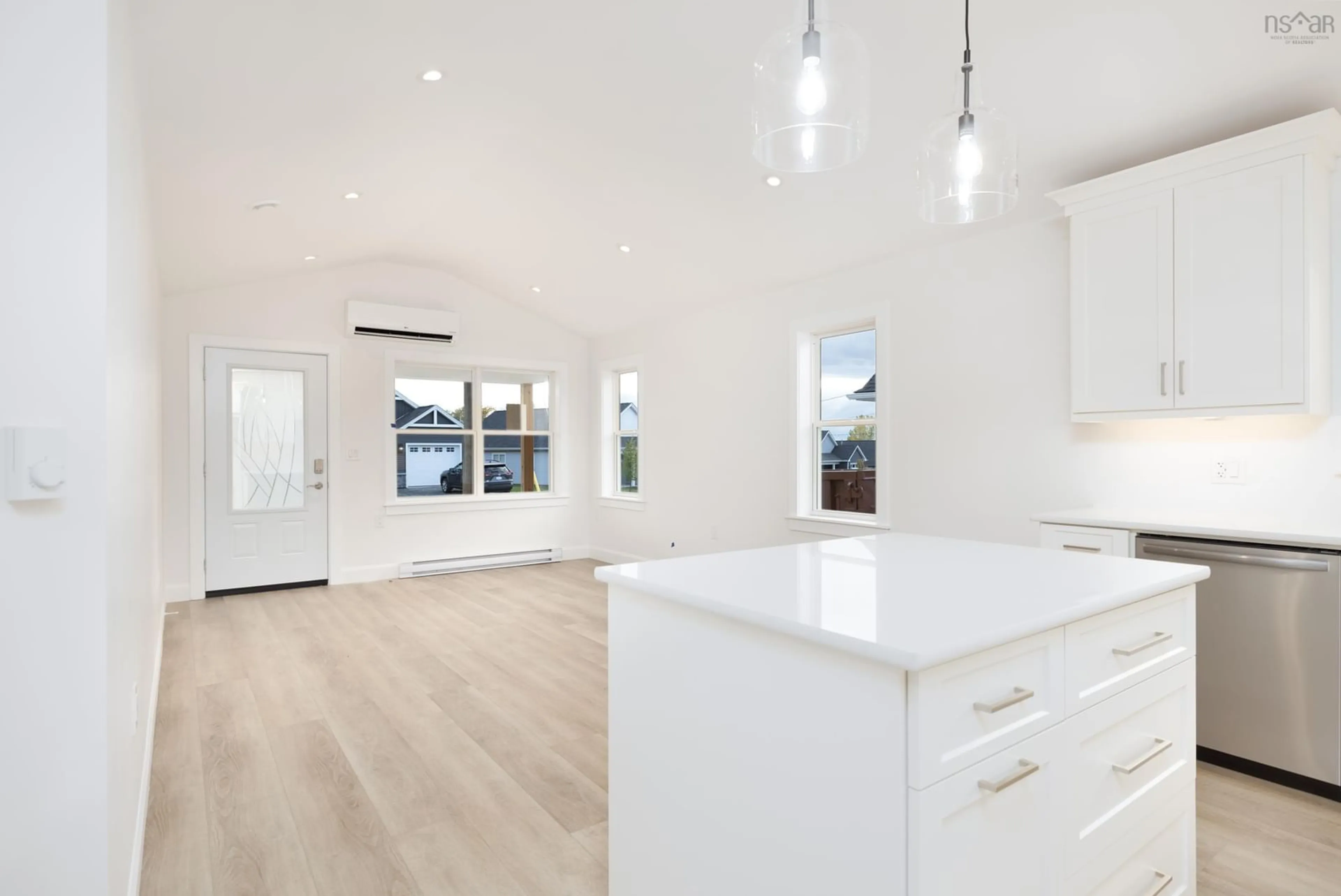 Open concept kitchen, wood/laminate floor for 43 Rubys Way, Stewiacke Nova Scotia B0N 2J0