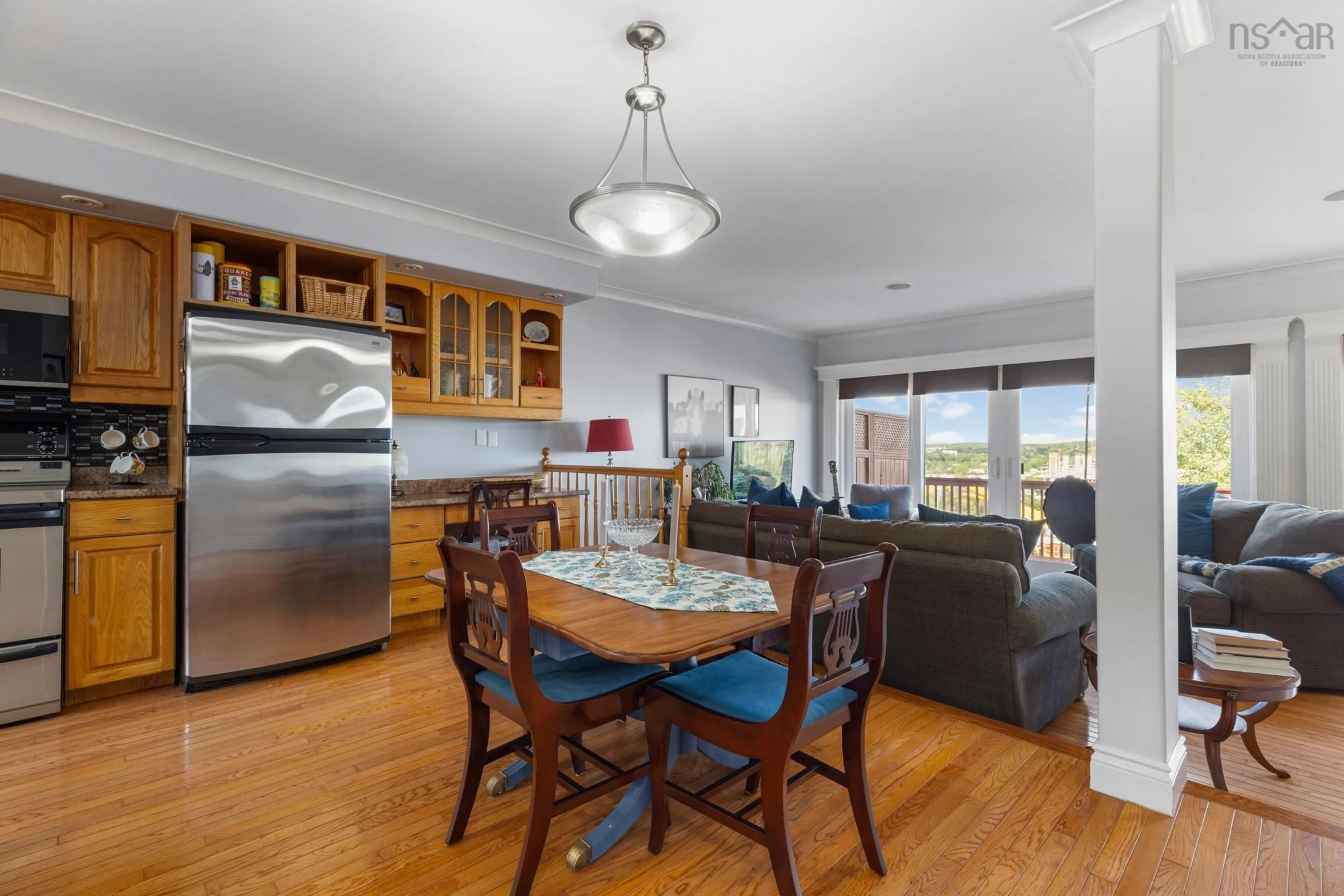 Open concept kitchen, wood/laminate floor for 144 Green Village Lane, Dartmouth Nova Scotia B2Y 4V4