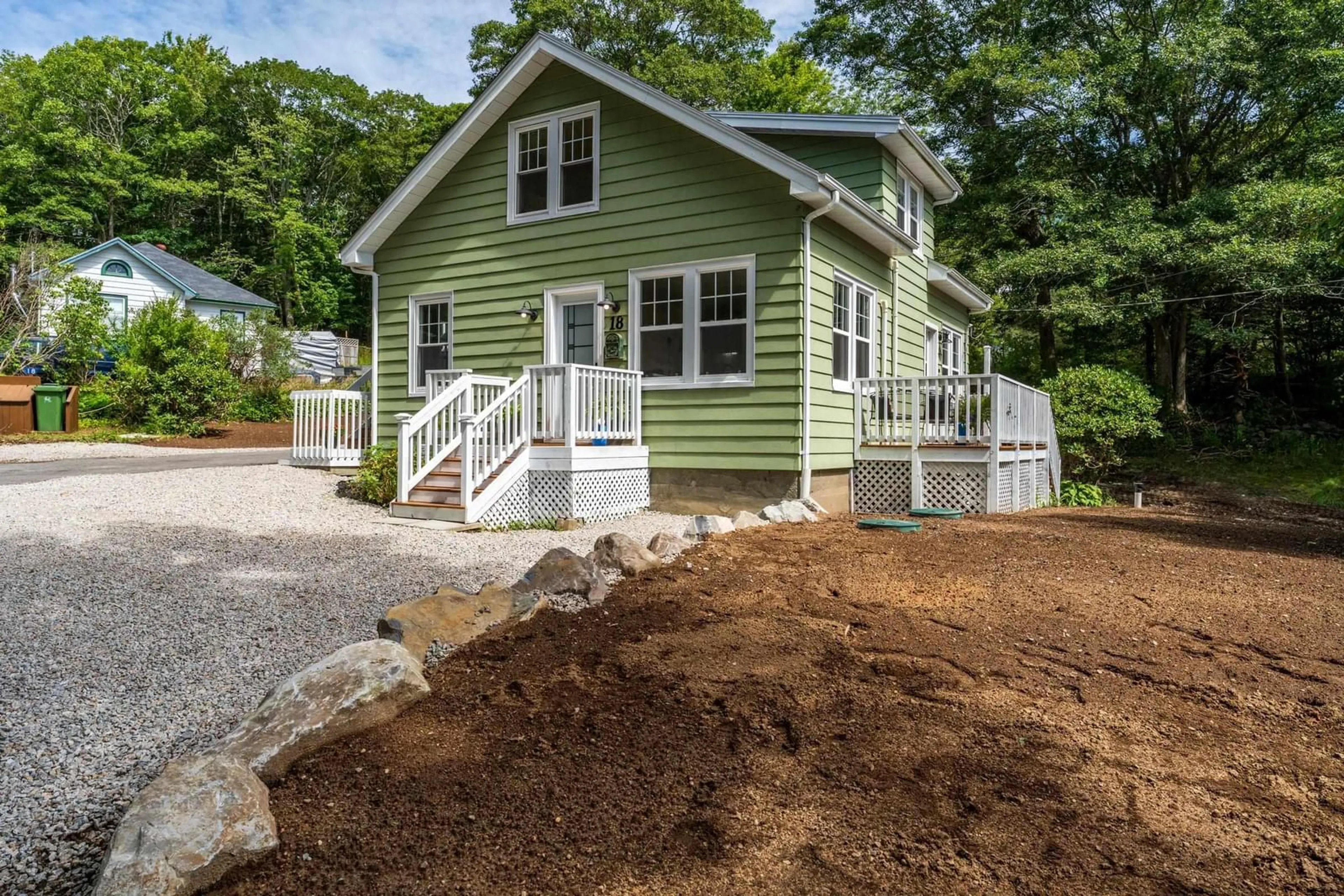 Home with vinyl exterior material, street for 18 Maple Dr, Brooklyn Nova Scotia B0J 1H0