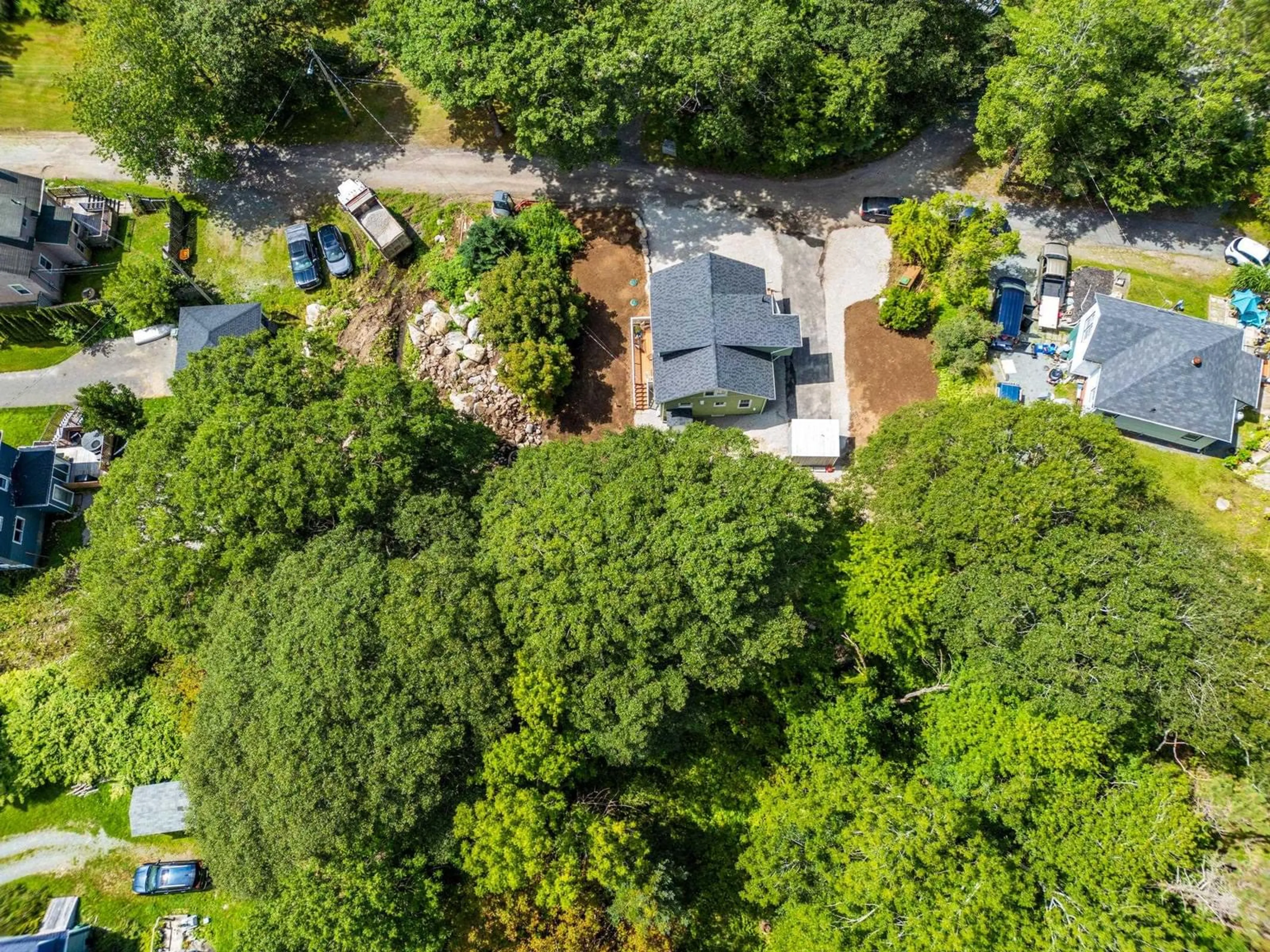 A pic from outside/outdoor area/front of a property/back of a property/a pic from drone, forest/trees view for 18 Maple Dr, Brooklyn Nova Scotia B0J 1H0