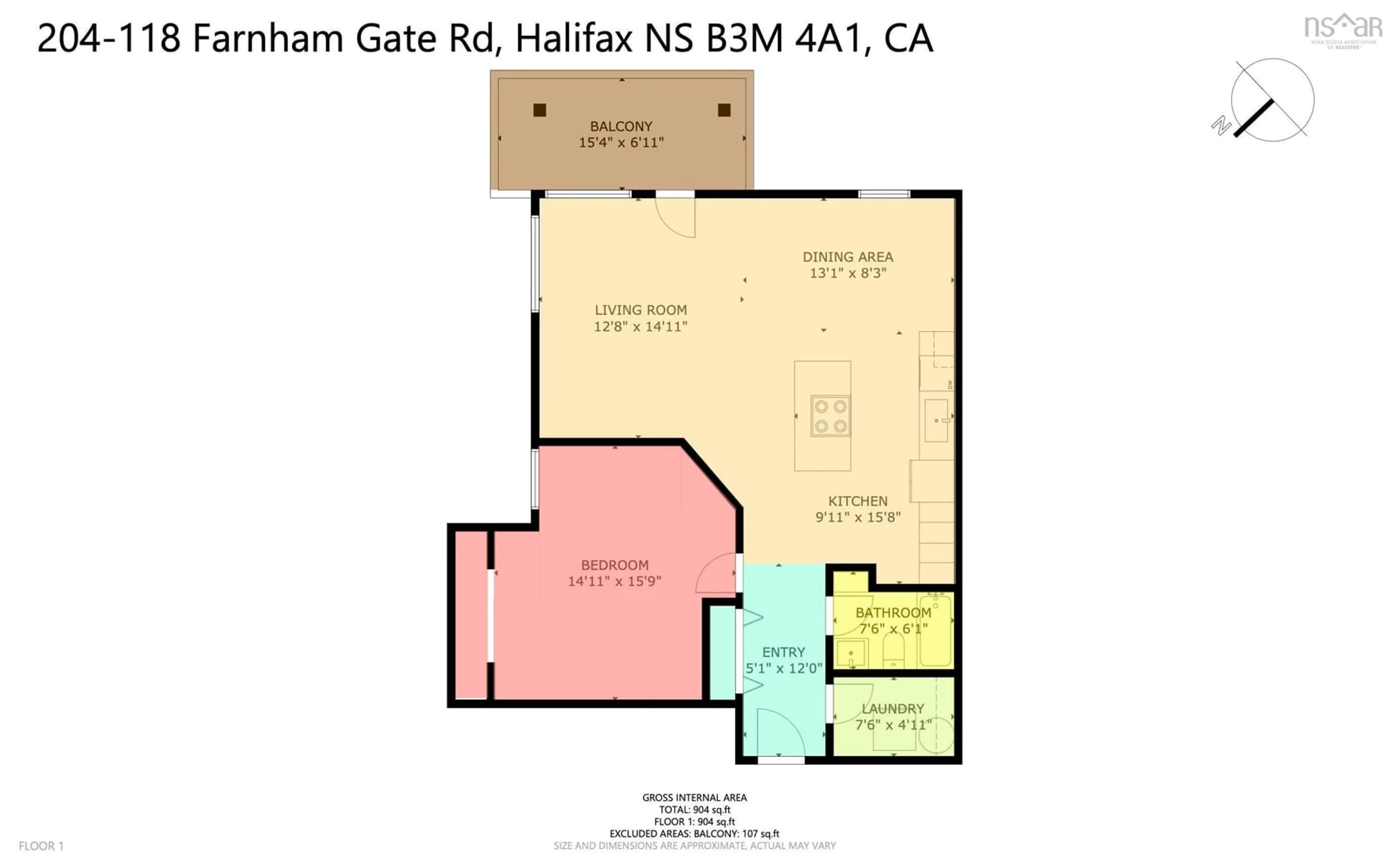 Floor plan for 118 Farnham Gate Rd #204, Halifax Nova Scotia B3M 4A1