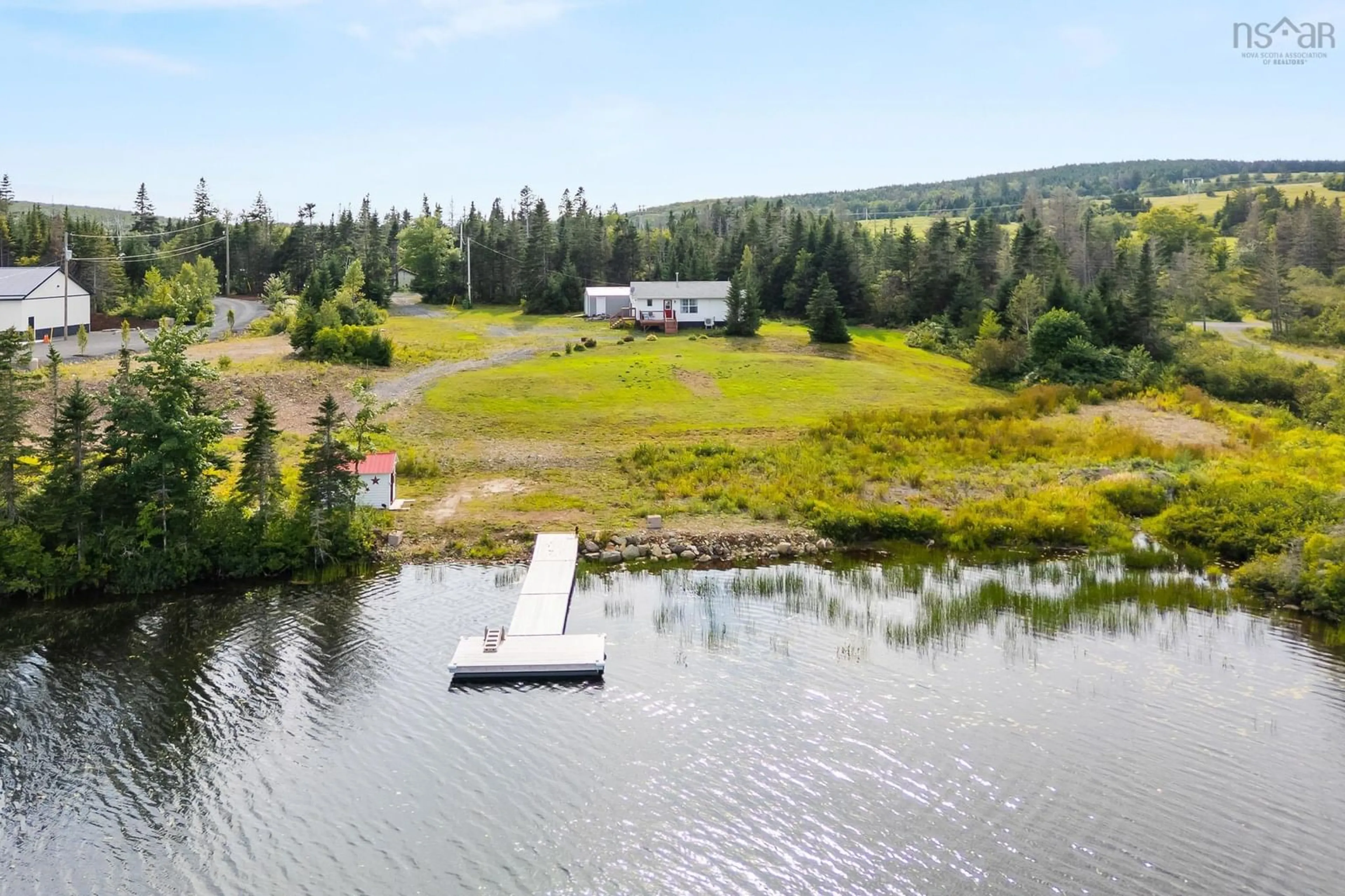 A pic from outside/outdoor area/front of a property/back of a property/a pic from drone, water/lake/river/ocean view for 234 Westchester Road, Sutherland Lake Nova Scotia B0M 1M0
