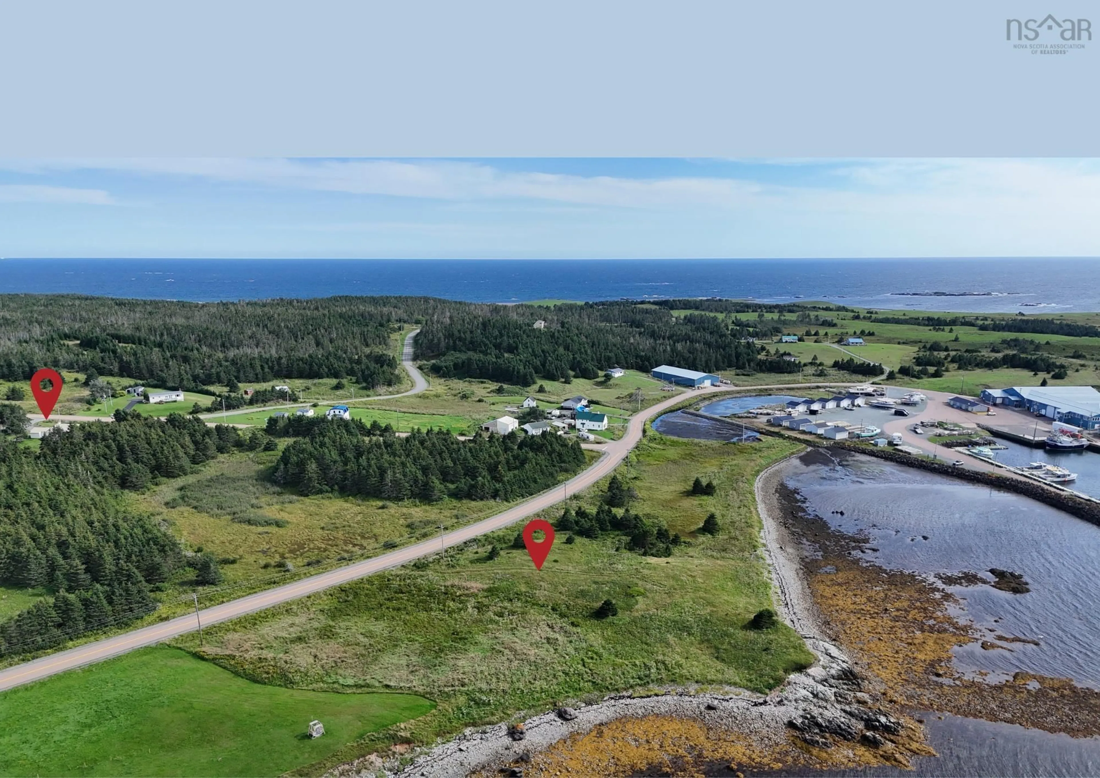 A pic from outside/outdoor area/front of a property/back of a property/a pic from drone, water/lake/river/ocean view for 70 Little Harbour Rd, Lower L'Ardoise Nova Scotia B0E 1W0