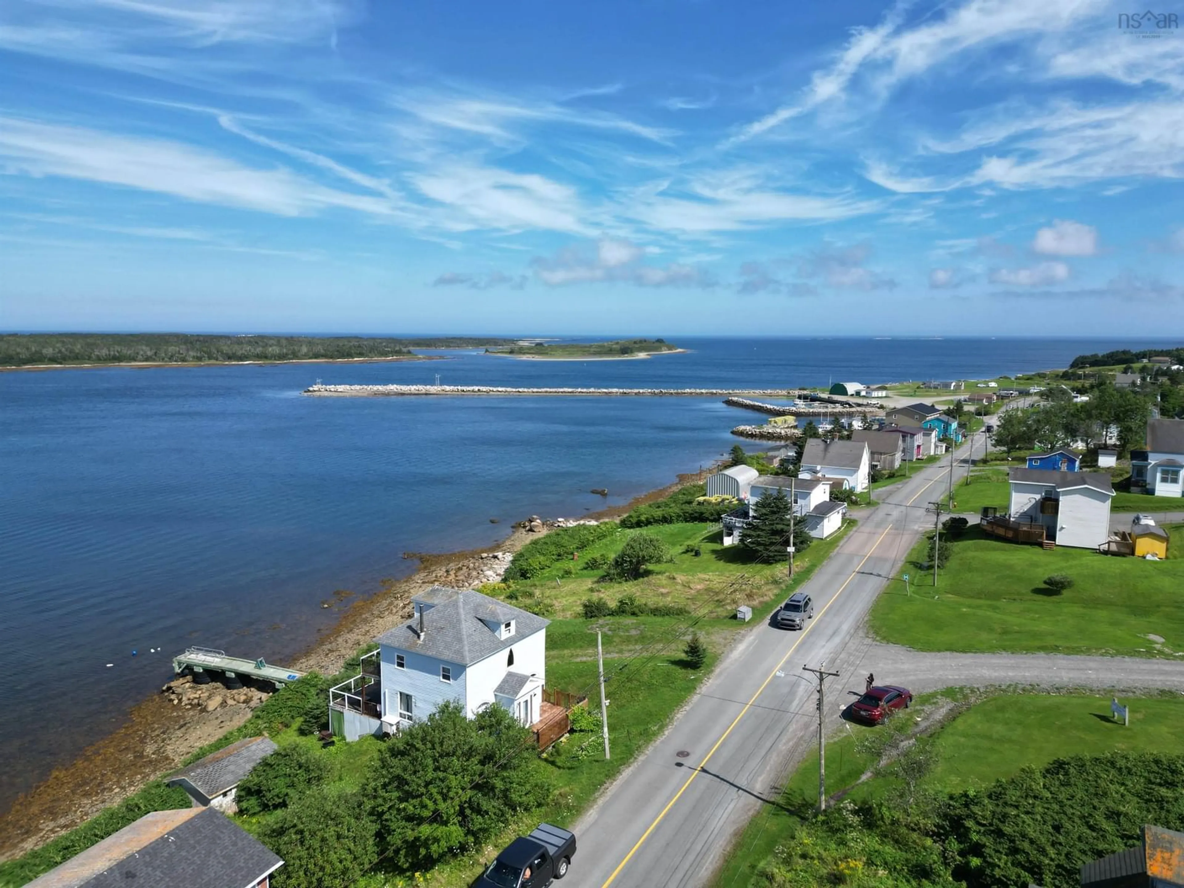 A pic from outside/outdoor area/front of a property/back of a property/a pic from drone, water/lake/river/ocean view for 1519 Union St, Canso Nova Scotia B0H 1H0